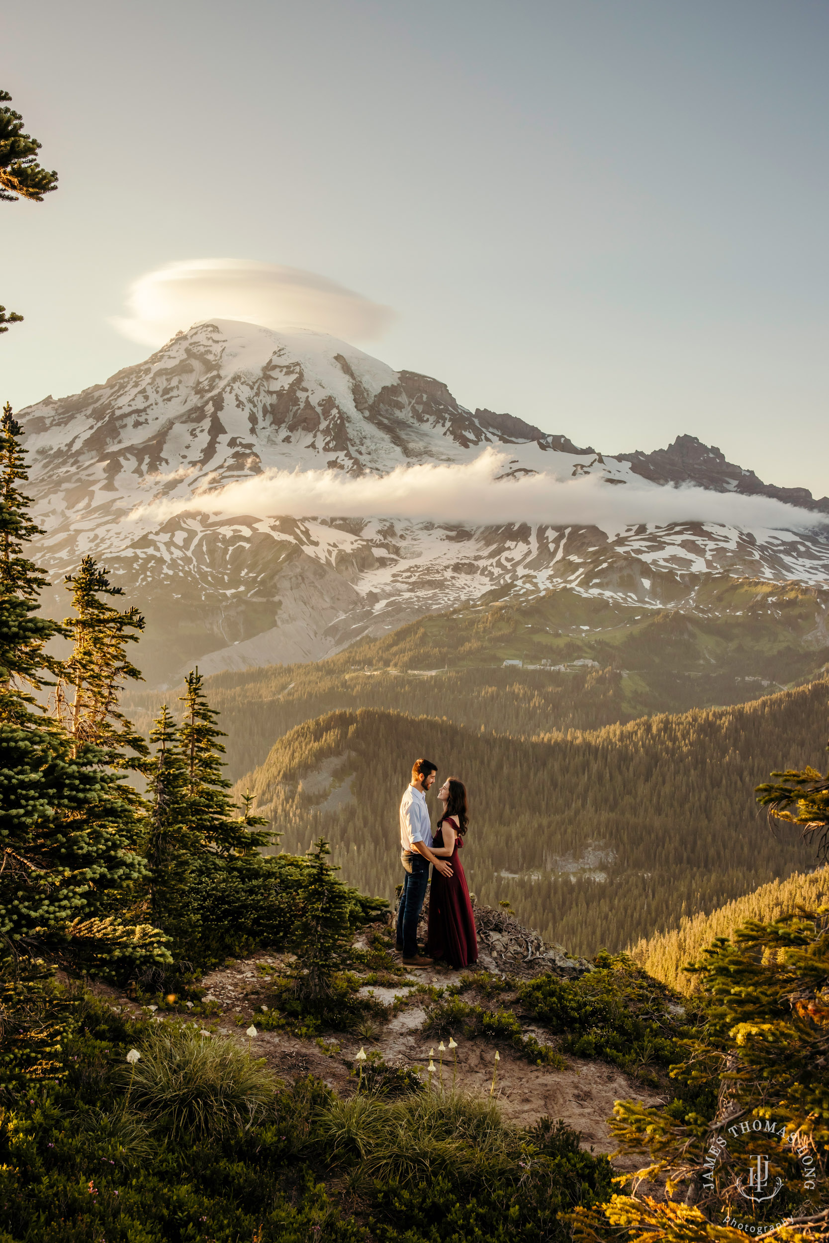 Mount Rainier adventure engagement session by adventure wedding and elopement photographer James Thomas Long Photography