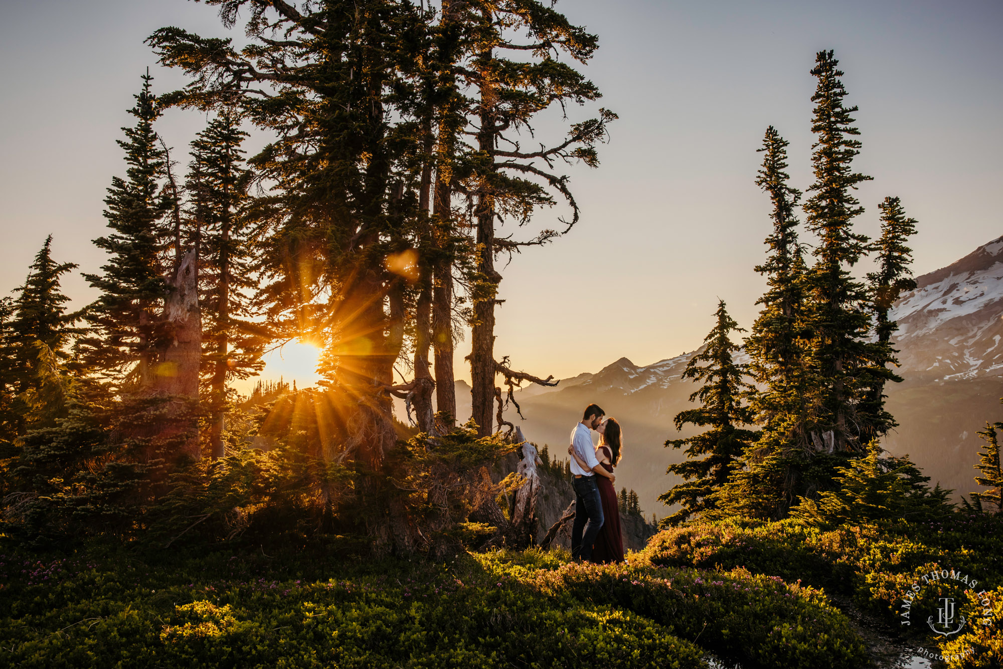 Mount Rainier adventure engagement session by adventure wedding and elopement photographer James Thomas Long Photography