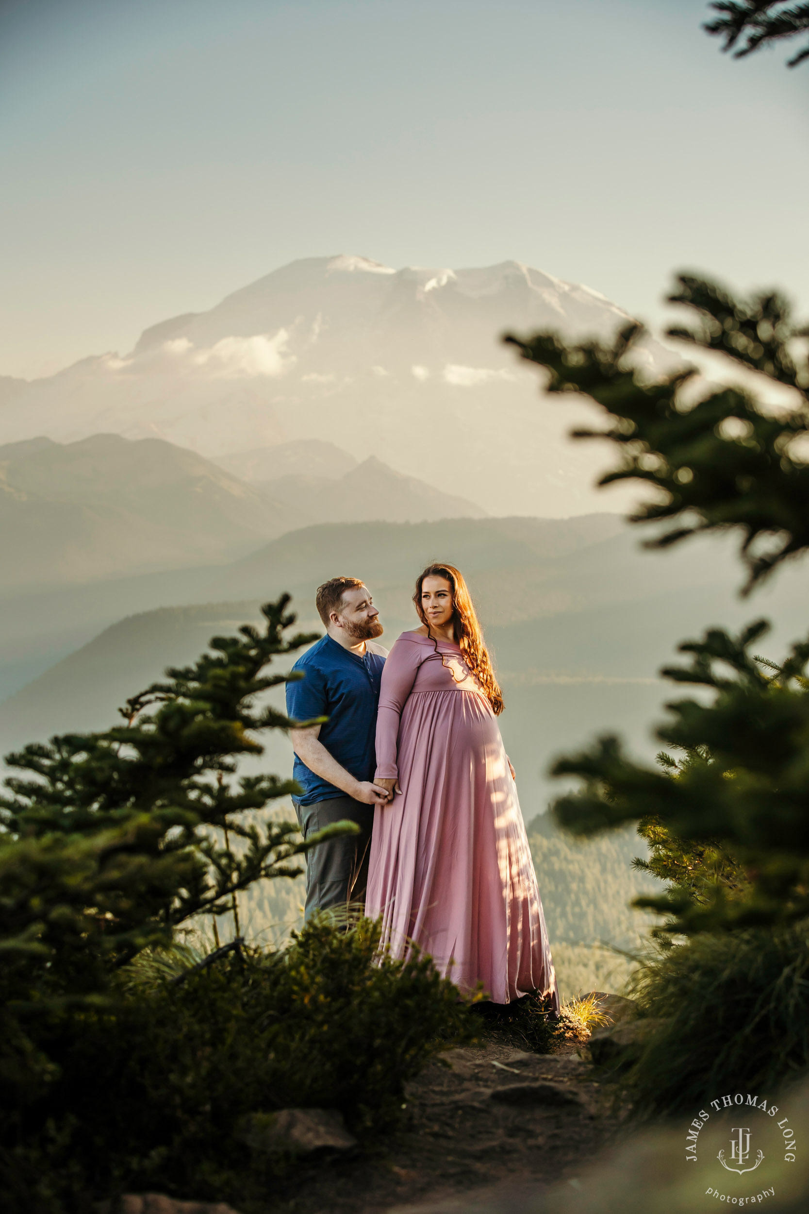 Mount Rainier maternity photography session by Seattle maternity and family photographer James Thomas Long Photography