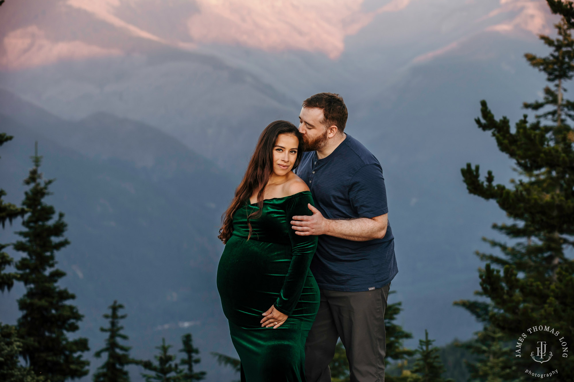 Mount Rainier maternity photography session by Seattle maternity and family photographer James Thomas Long Photography