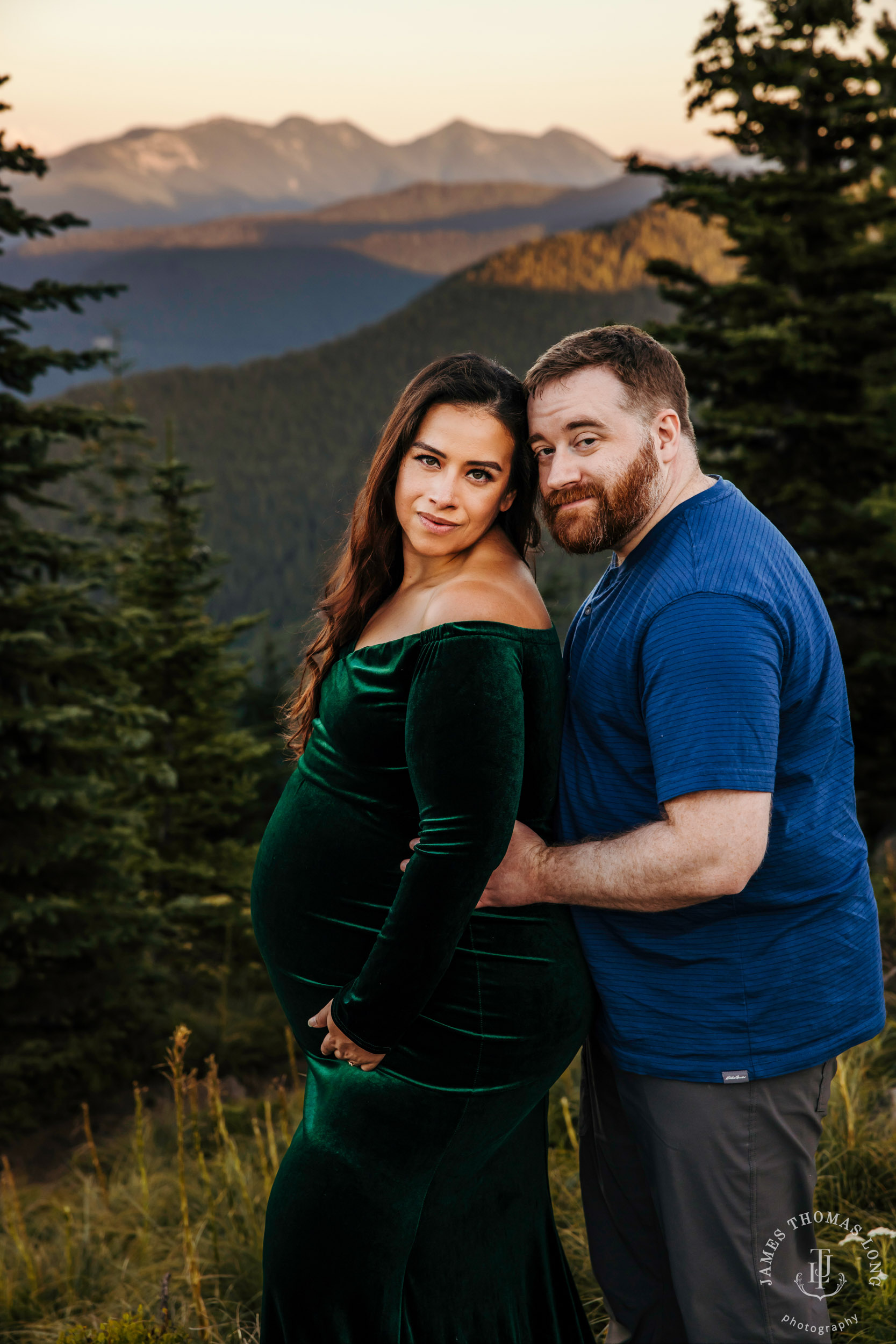 Mount Rainier maternity photography session by Seattle maternity and family photographer James Thomas Long Photography