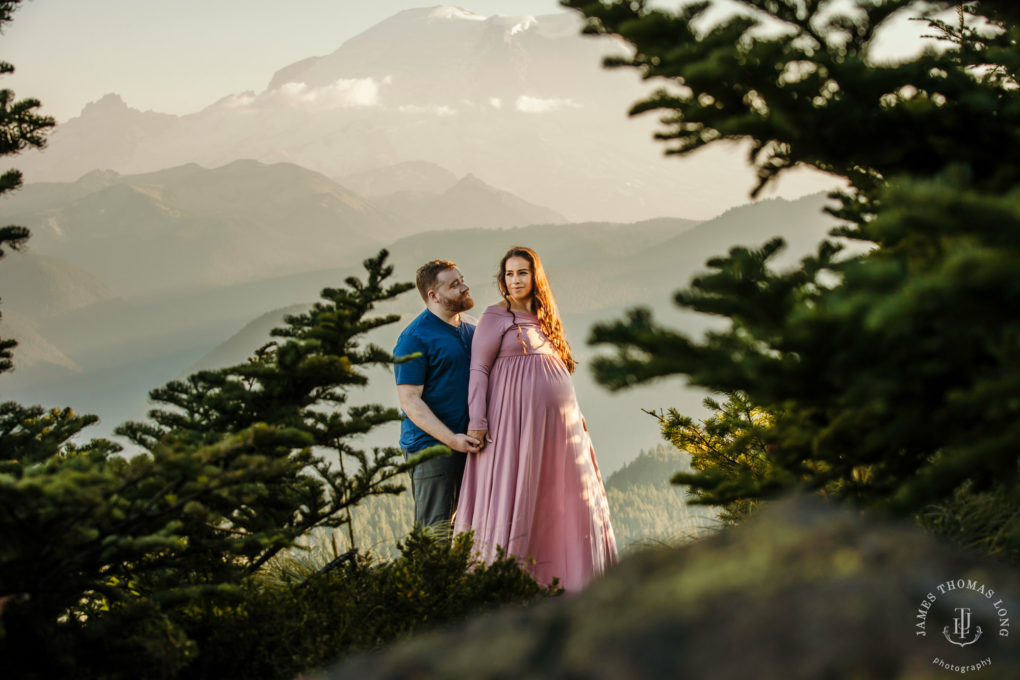 Mount Rainier maternity photography session by Seattle maternity and family photographer James Thomas Long Photography