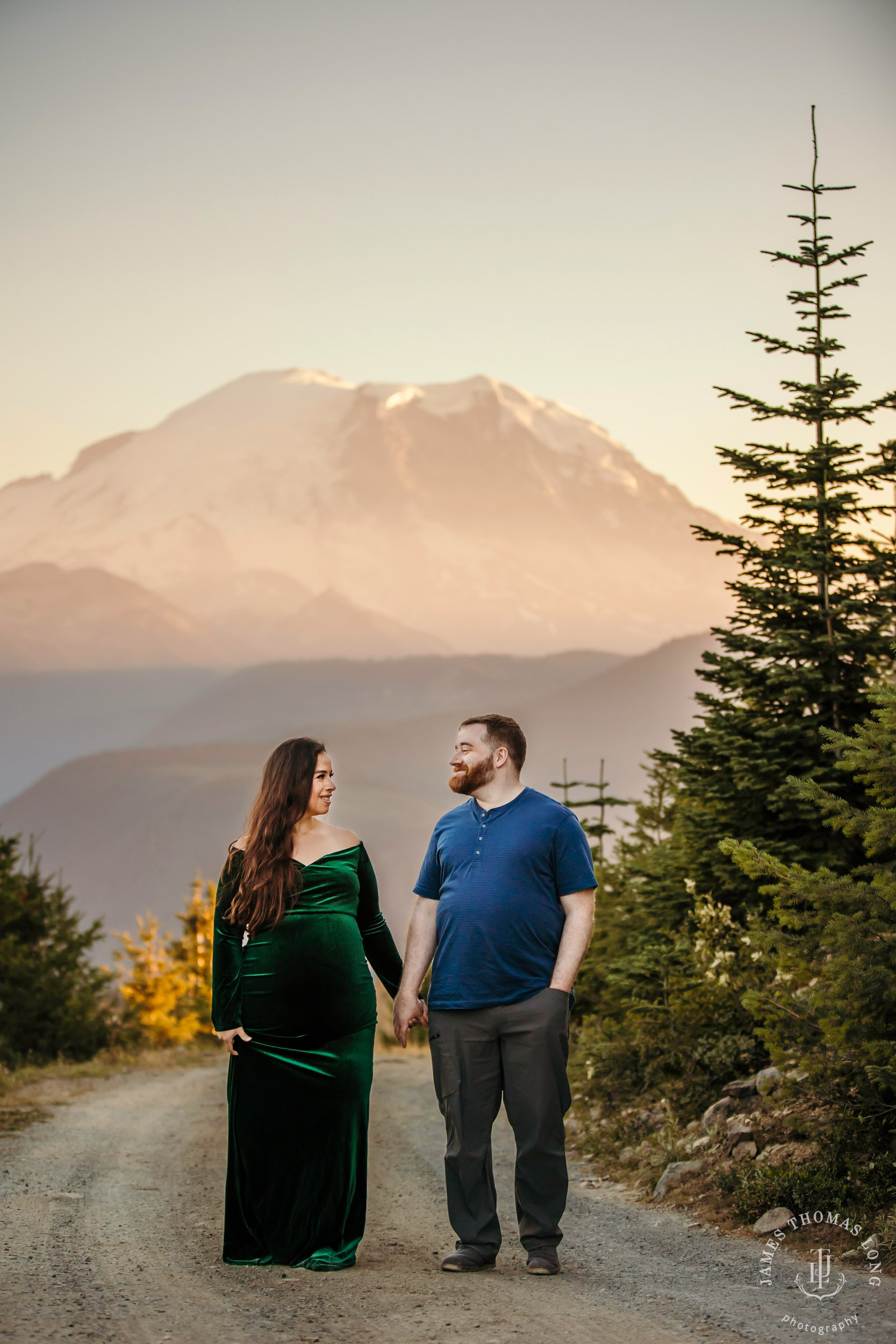 Mount Rainier maternity photography session by Seattle maternity and family photographer James Thomas Long Photography