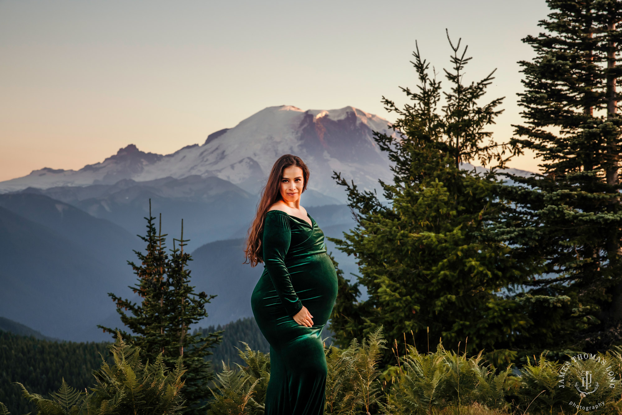 Mount Rainier maternity photography session by Seattle maternity and family photographer James Thomas Long Photography