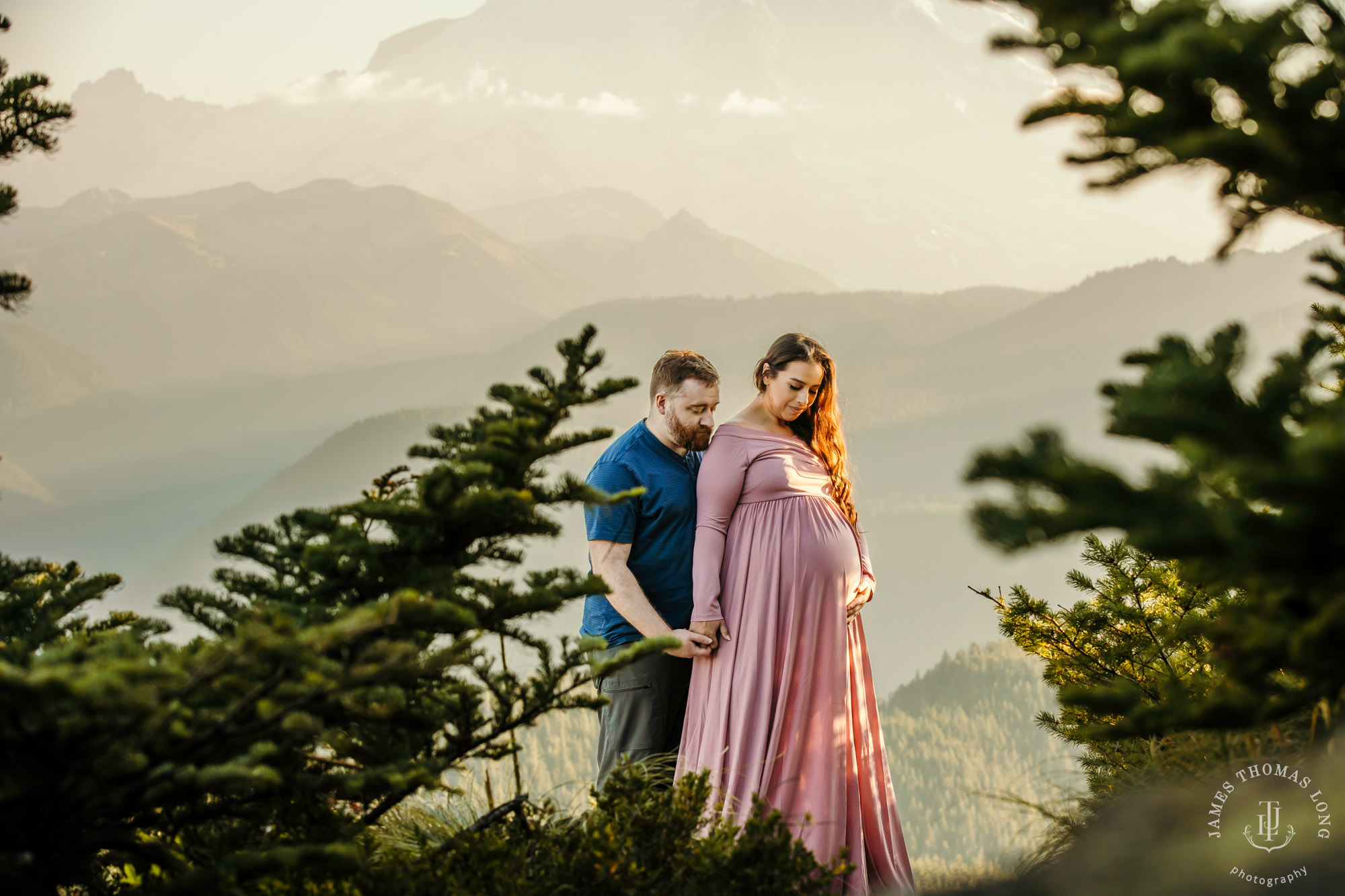 Mount Rainier maternity photography session by Seattle maternity and family photographer James Thomas Long Photography