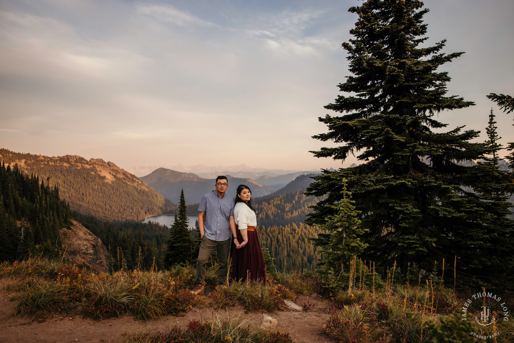 Mount Rainier adventure engagement by adventure wedding and elopement photographer James Thomas Long Photography