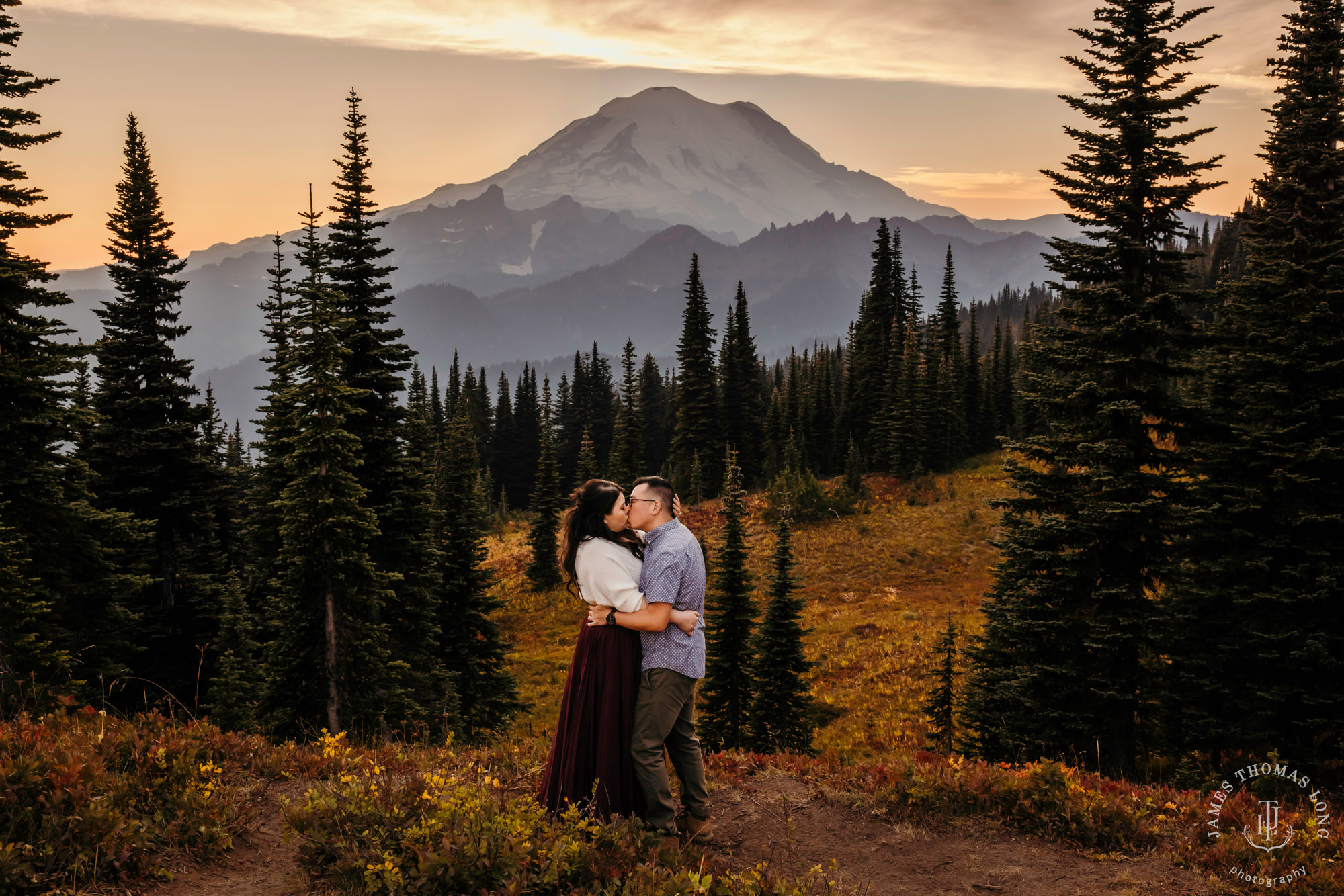 Mount Rainier adventure engagement by adventure wedding and elopement photographer James Thomas Long Photography