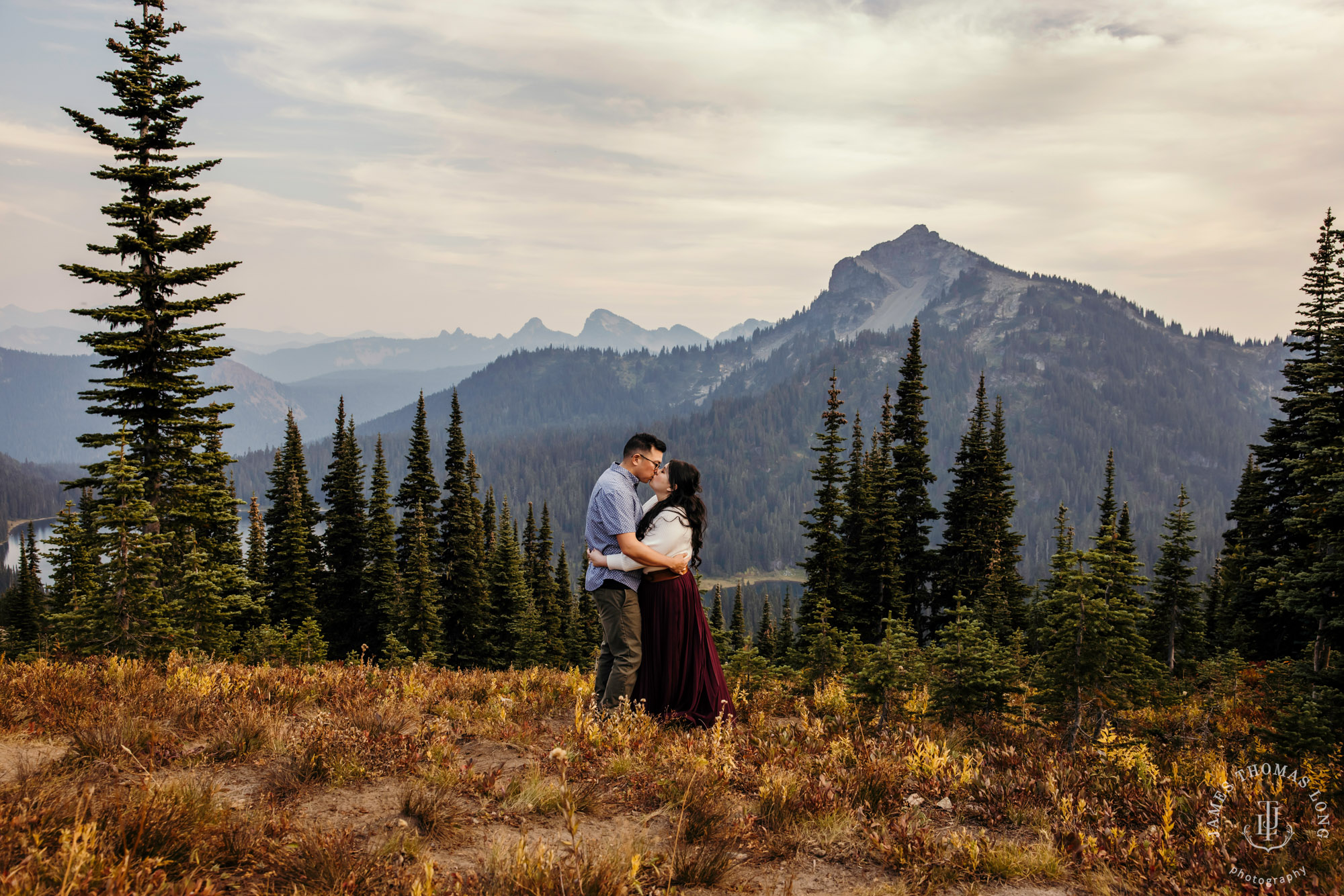 Mount Rainier adventure engagement by adventure wedding and elopement photographer James Thomas Long Photography