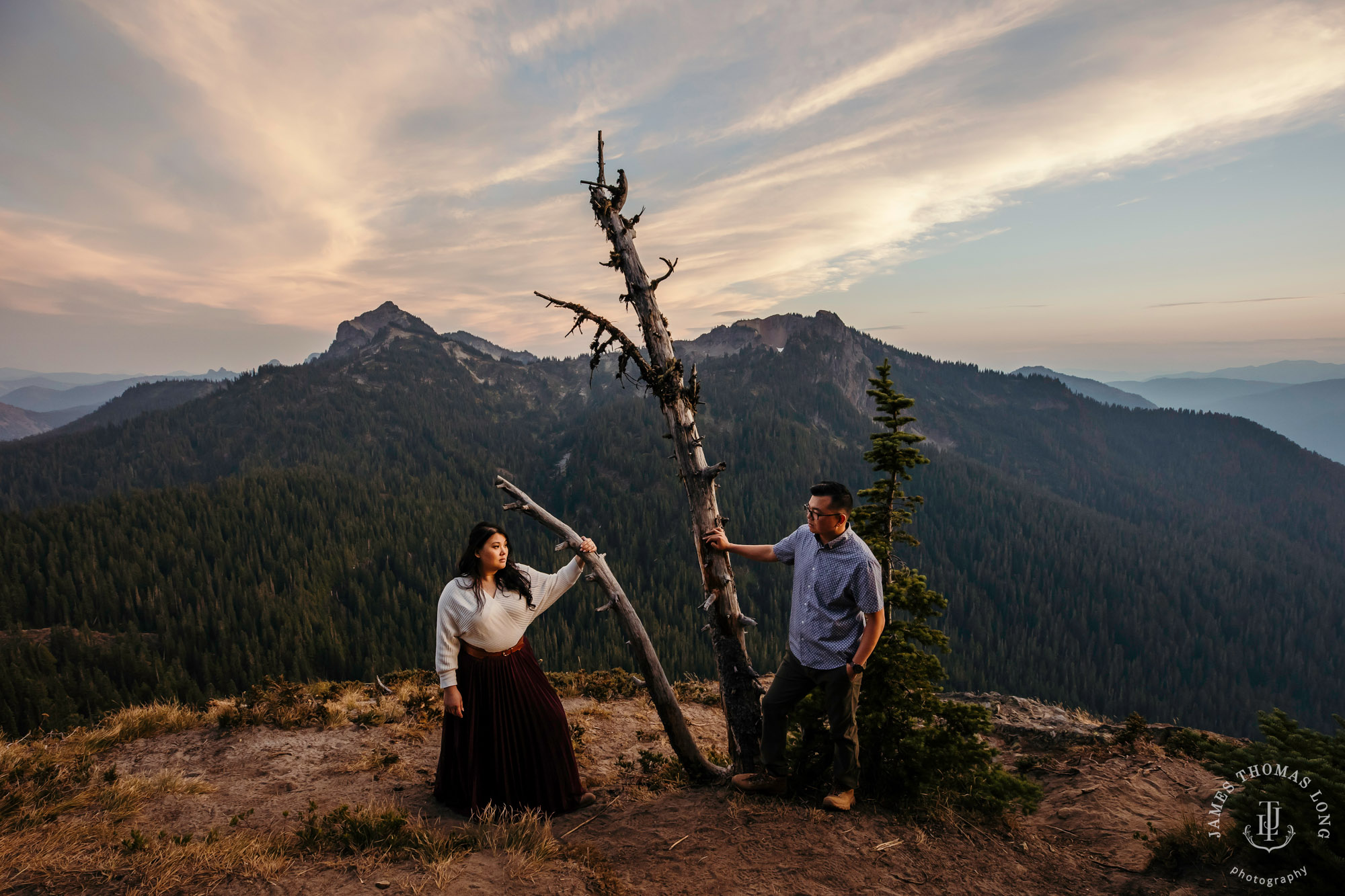 Mount Rainier adventure engagement by adventure wedding and elopement photographer James Thomas Long Photography