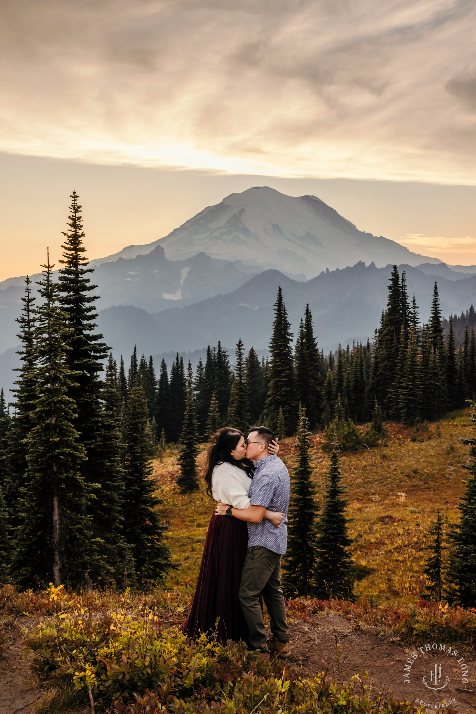 Mount Rainier adventure engagement by adventure wedding and elopement photographer James Thomas Long Photography