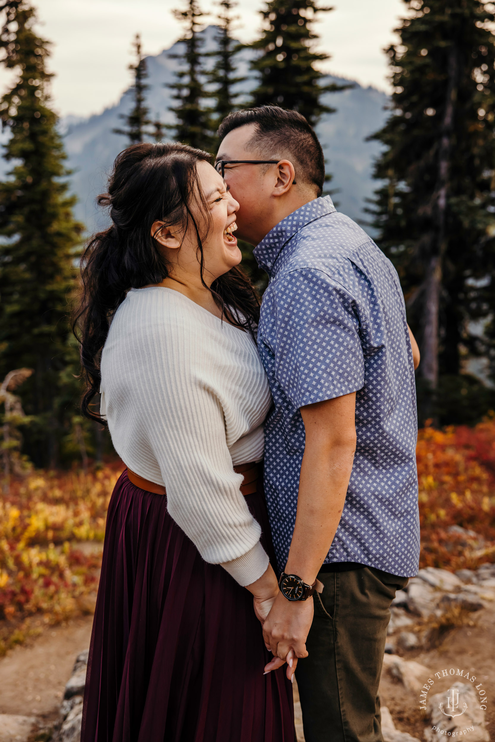 Mount Rainier adventure engagement by adventure wedding and elopement photographer James Thomas Long Photography