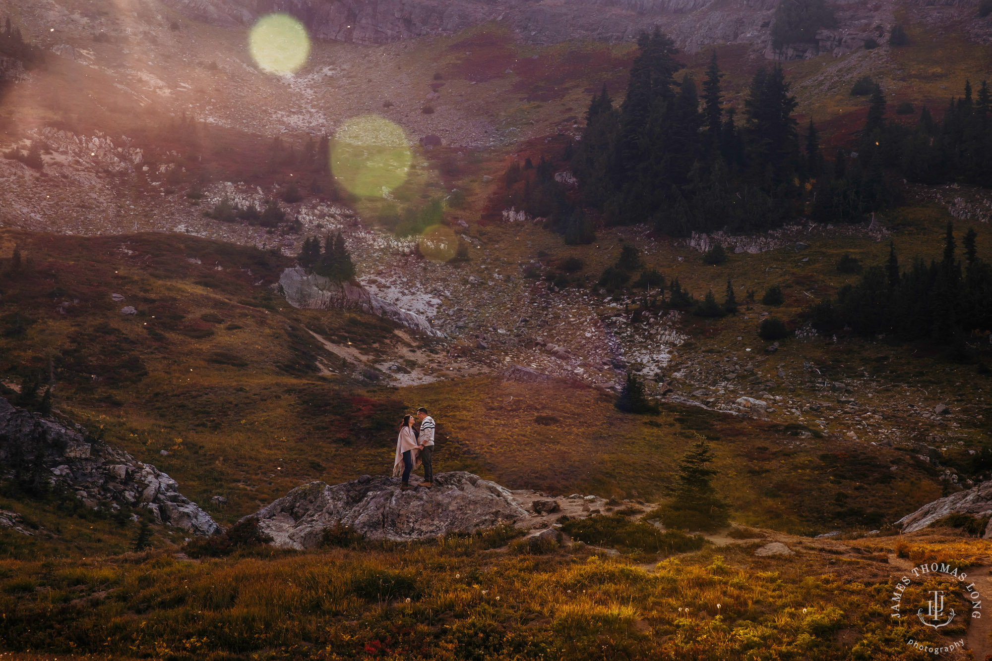 Mount Rainier adventure engagement by adventure wedding and elopement photographer James Thomas Long Photography