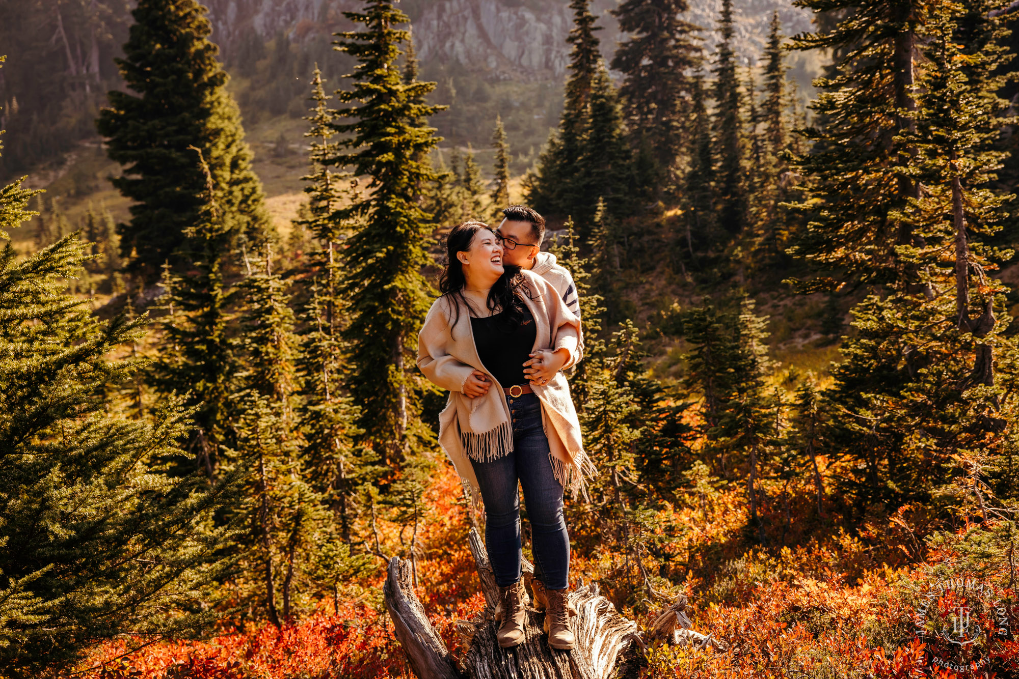 Mount Rainier adventure engagement by adventure wedding and elopement photographer James Thomas Long Photography