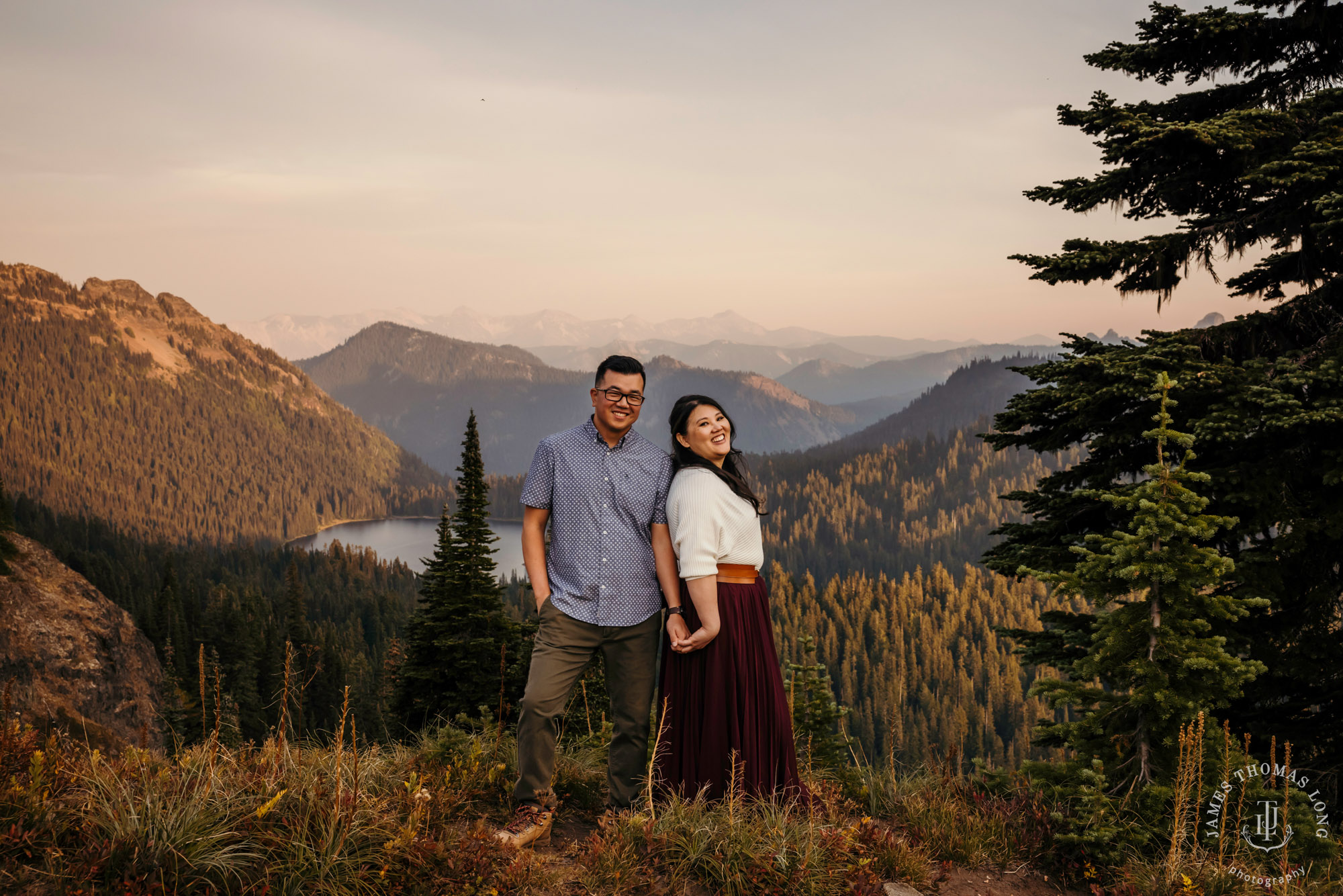 Mount Rainier adventure engagement by adventure wedding and elopement photographer James Thomas Long Photography