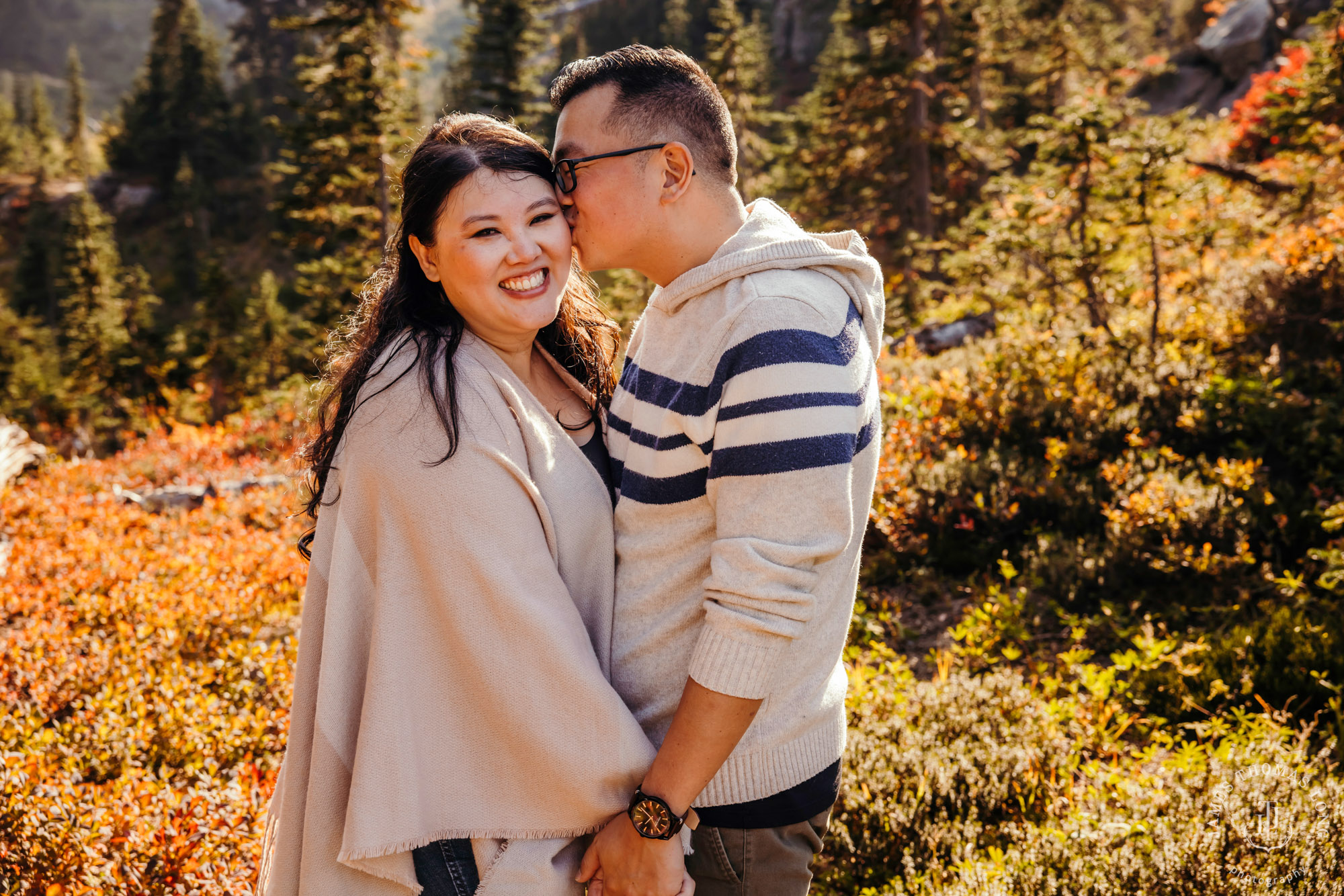 Mount Rainier adventure engagement by adventure wedding and elopement photographer James Thomas Long Photography