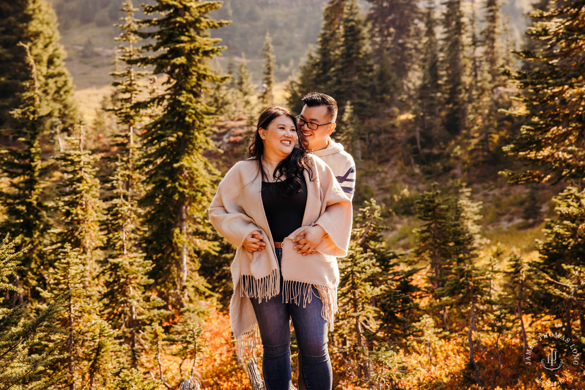 Mount Rainier adventure engagement by adventure wedding and elopement photographer James Thomas Long Photography