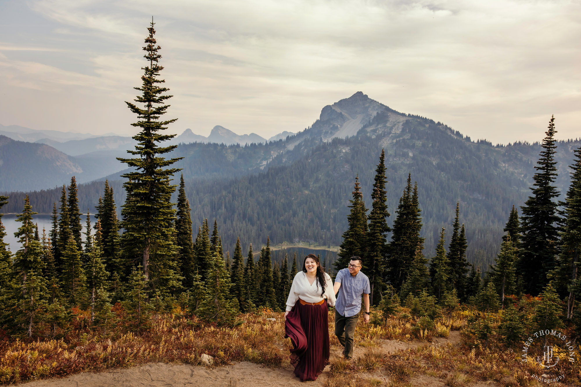 Mount Rainier adventure engagement by adventure wedding and elopement photographer James Thomas Long Photography