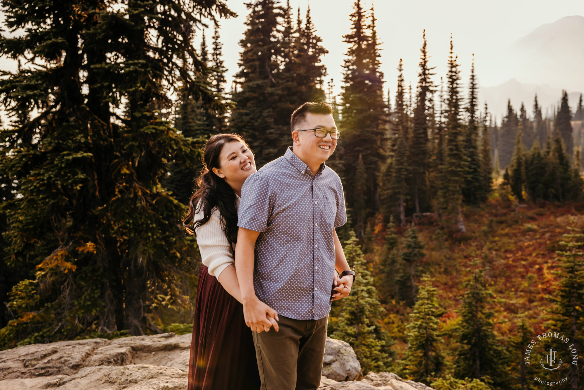 Mount Rainier adventure engagement by adventure wedding and elopement photographer James Thomas Long Photography