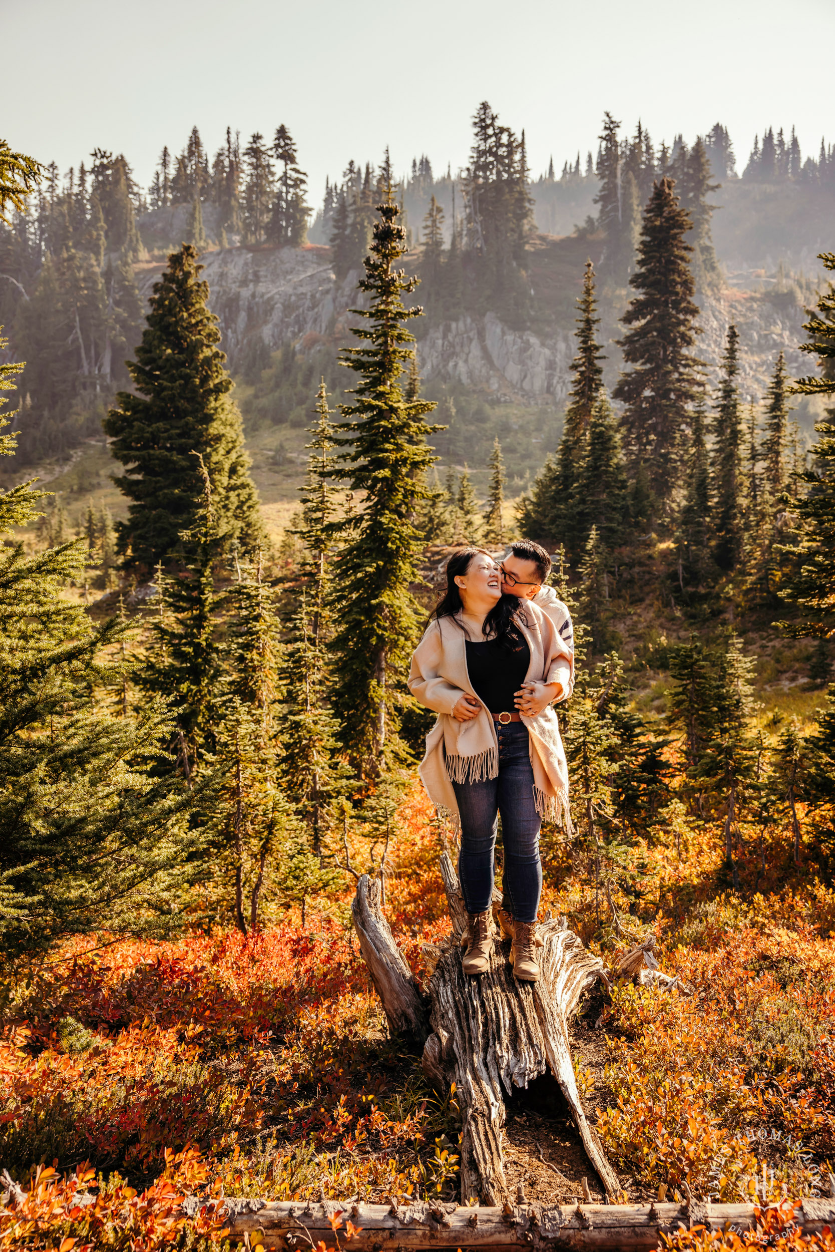 Mount Rainier adventure engagement by adventure wedding and elopement photographer James Thomas Long Photography