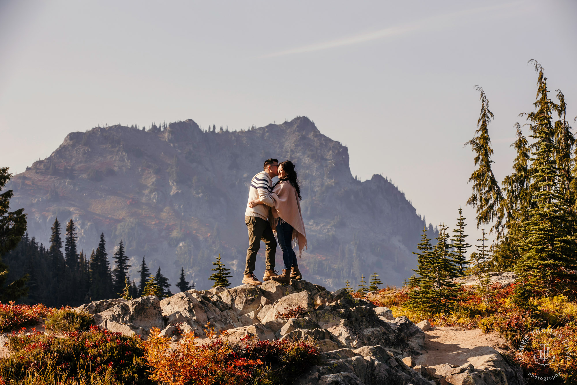 Mount Rainier adventure engagement by adventure wedding and elopement photographer James Thomas Long Photography