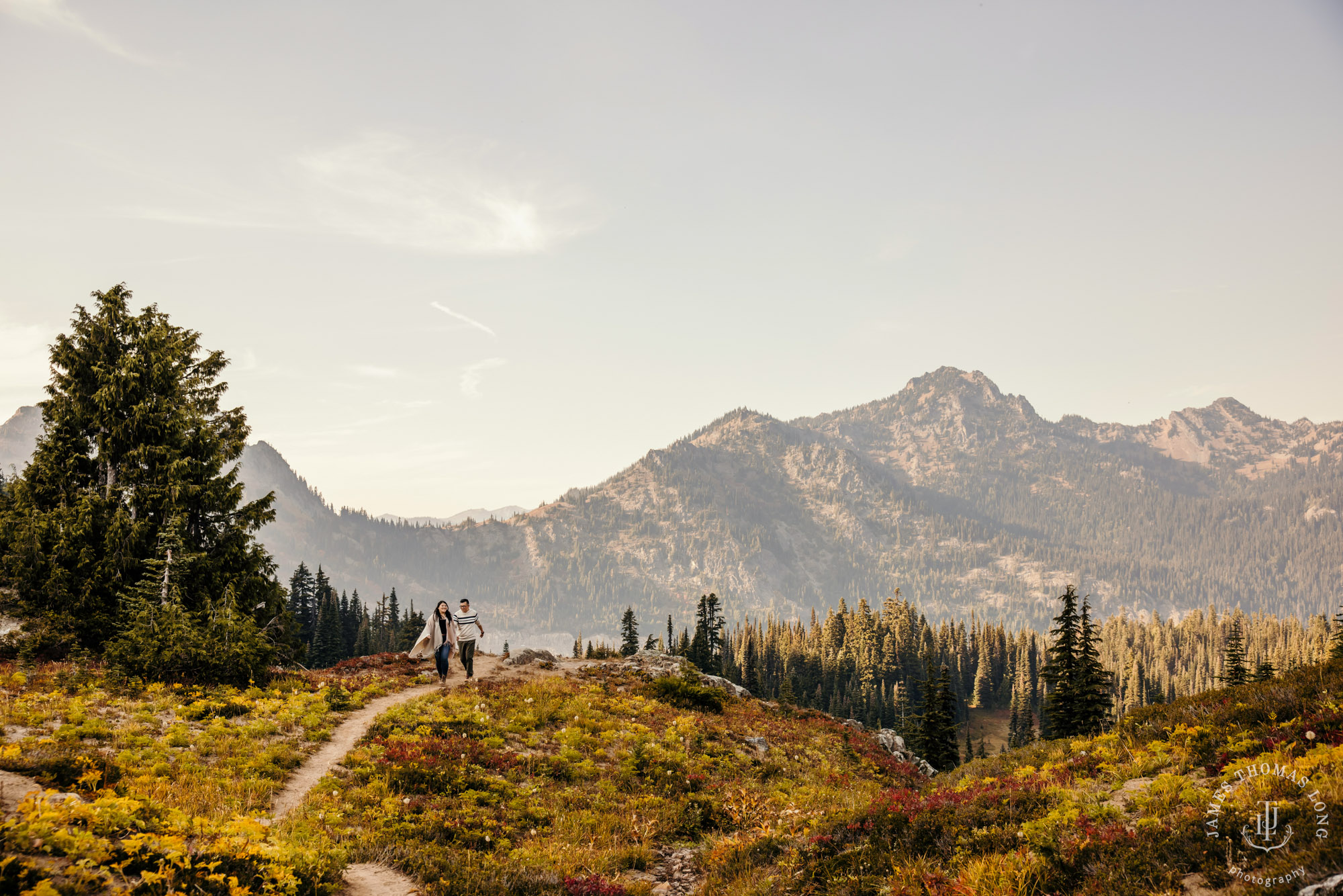 Mount Rainier adventure engagement by adventure wedding and elopement photographer James Thomas Long Photography