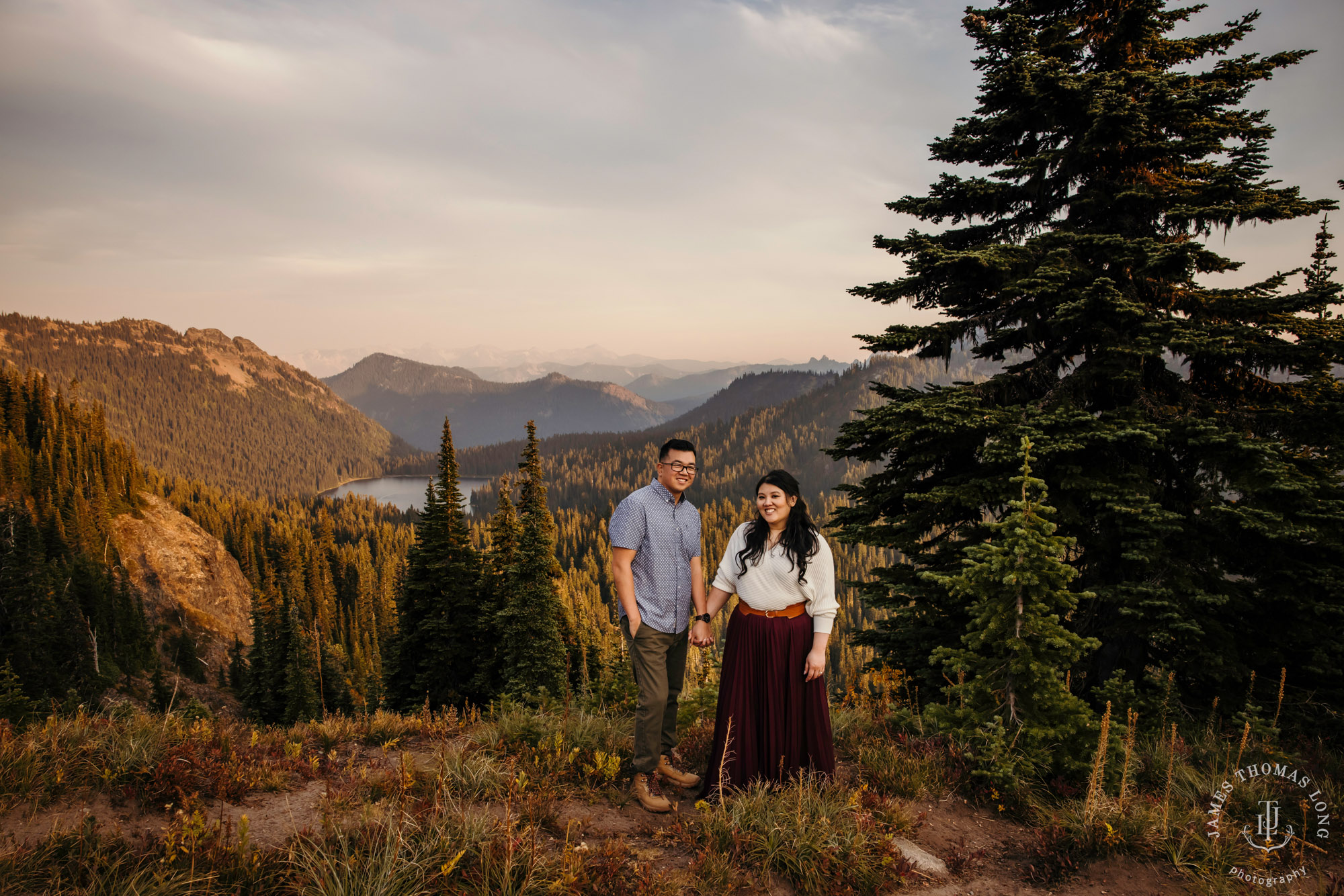 Mount Rainier adventure engagement by adventure wedding and elopement photographer James Thomas Long Photography