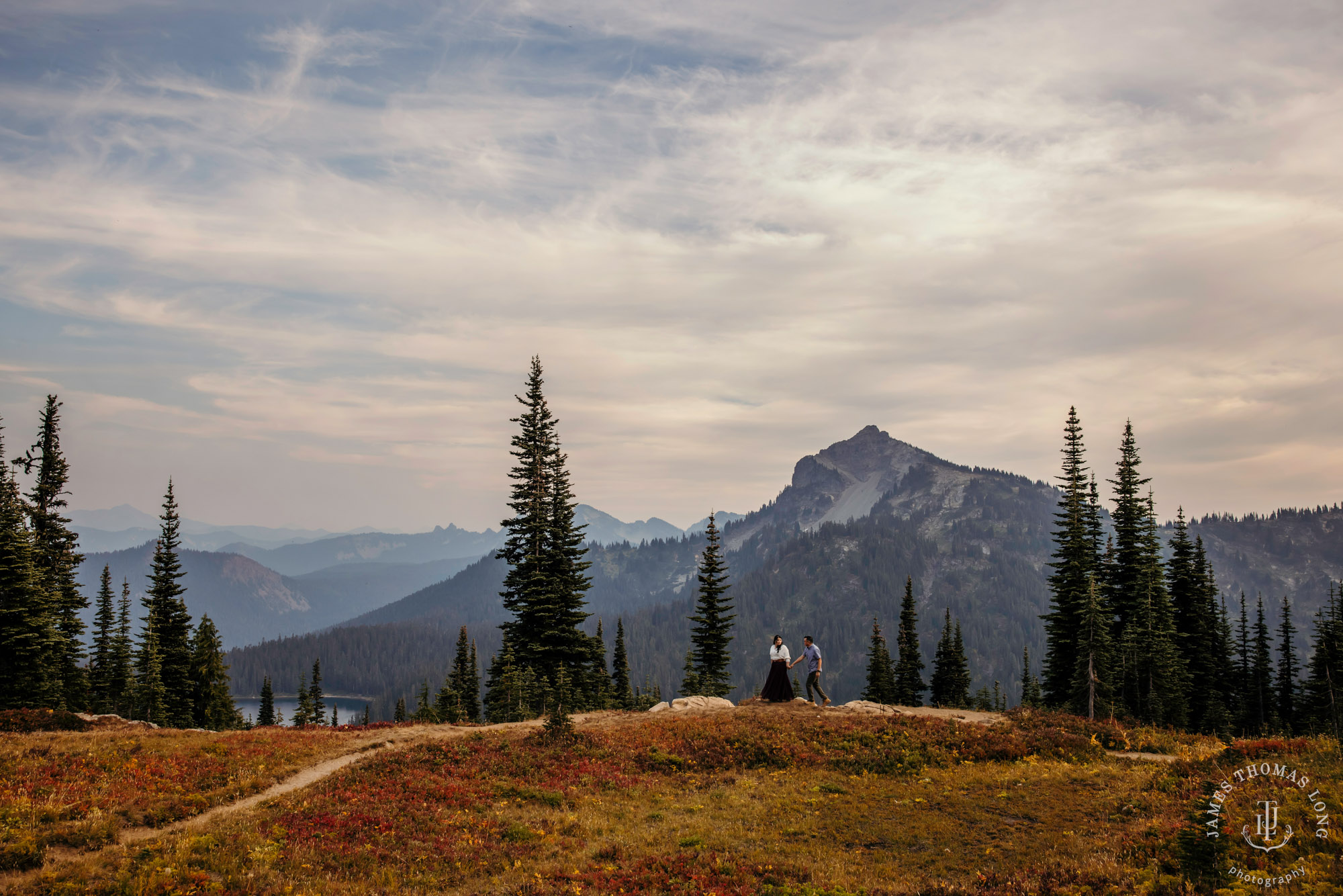 Mount Rainier adventure engagement by adventure wedding and elopement photographer James Thomas Long Photography