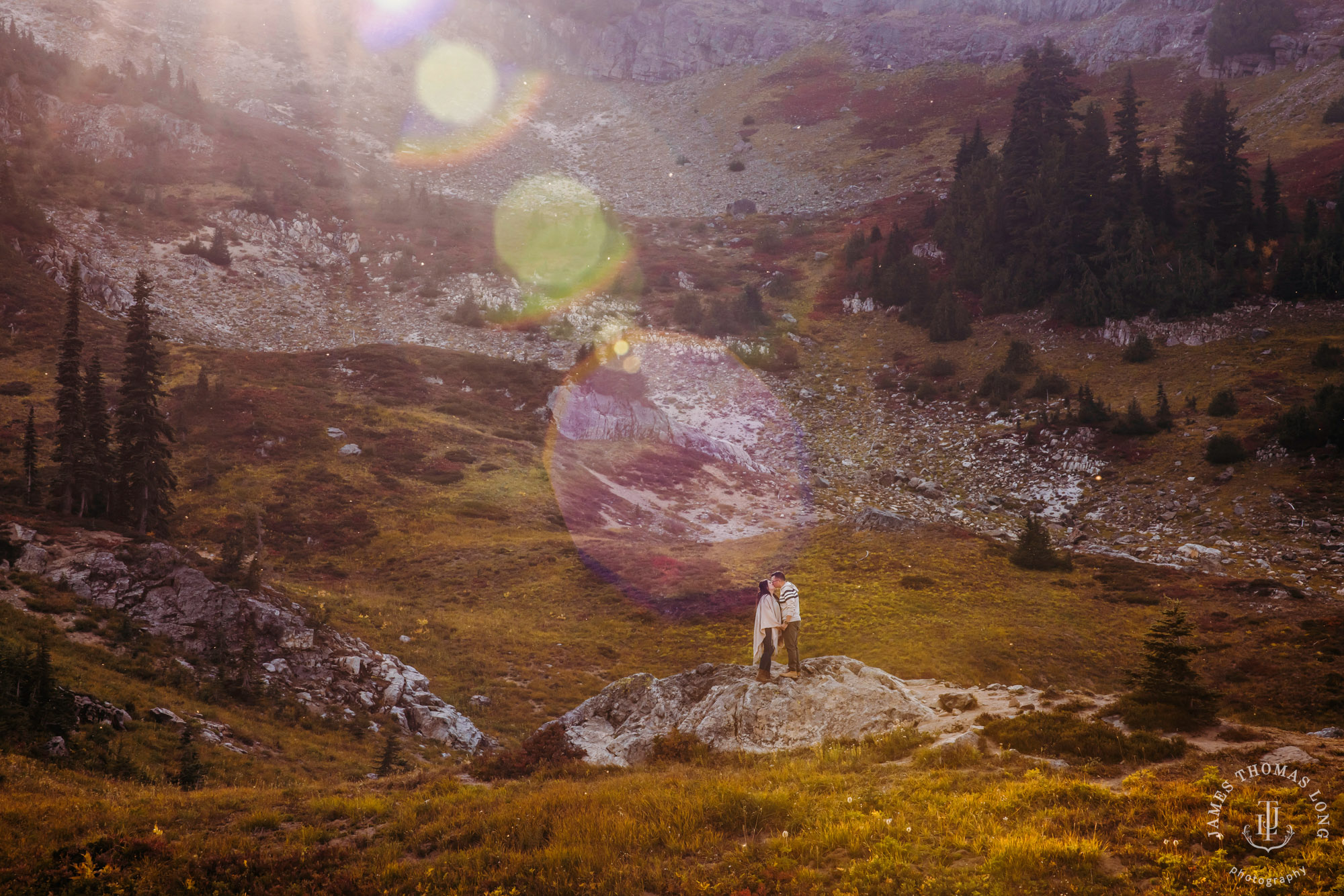 Mount Rainier adventure engagement by adventure wedding and elopement photographer James Thomas Long Photography