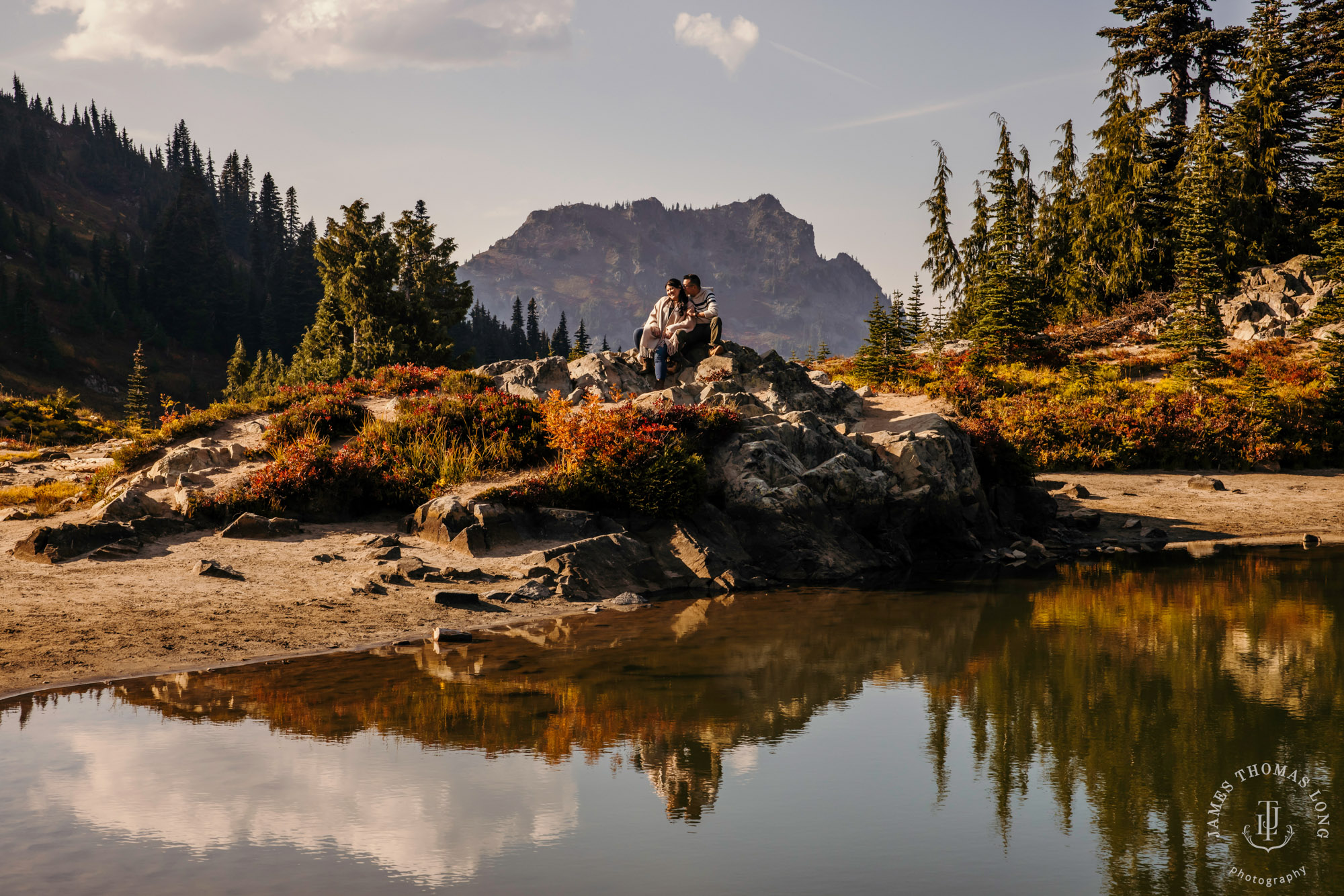 Mount Rainier adventure engagement by adventure wedding and elopement photographer James Thomas Long Photography