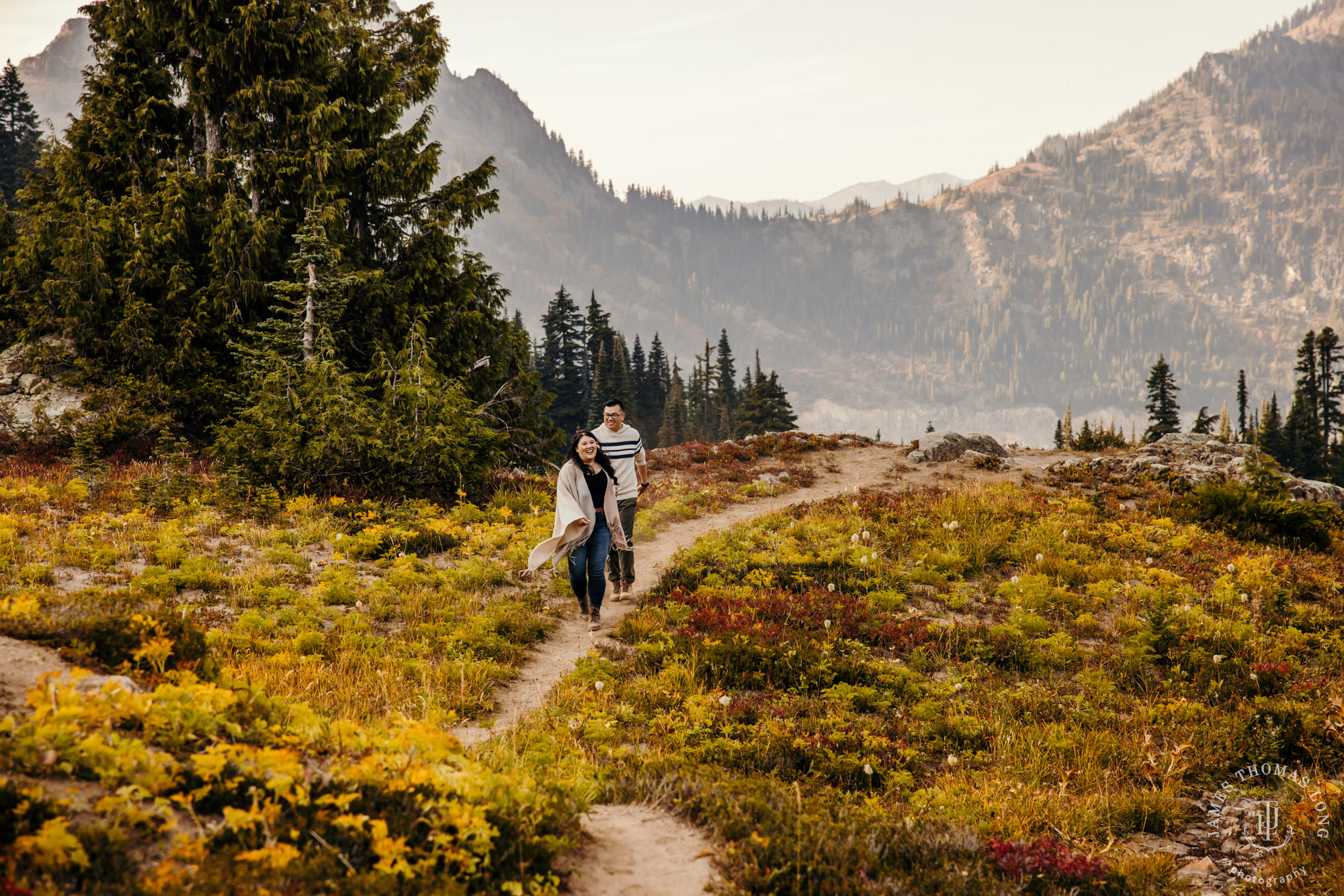 Mount Rainier adventure engagement by adventure wedding and elopement photographer James Thomas Long Photography