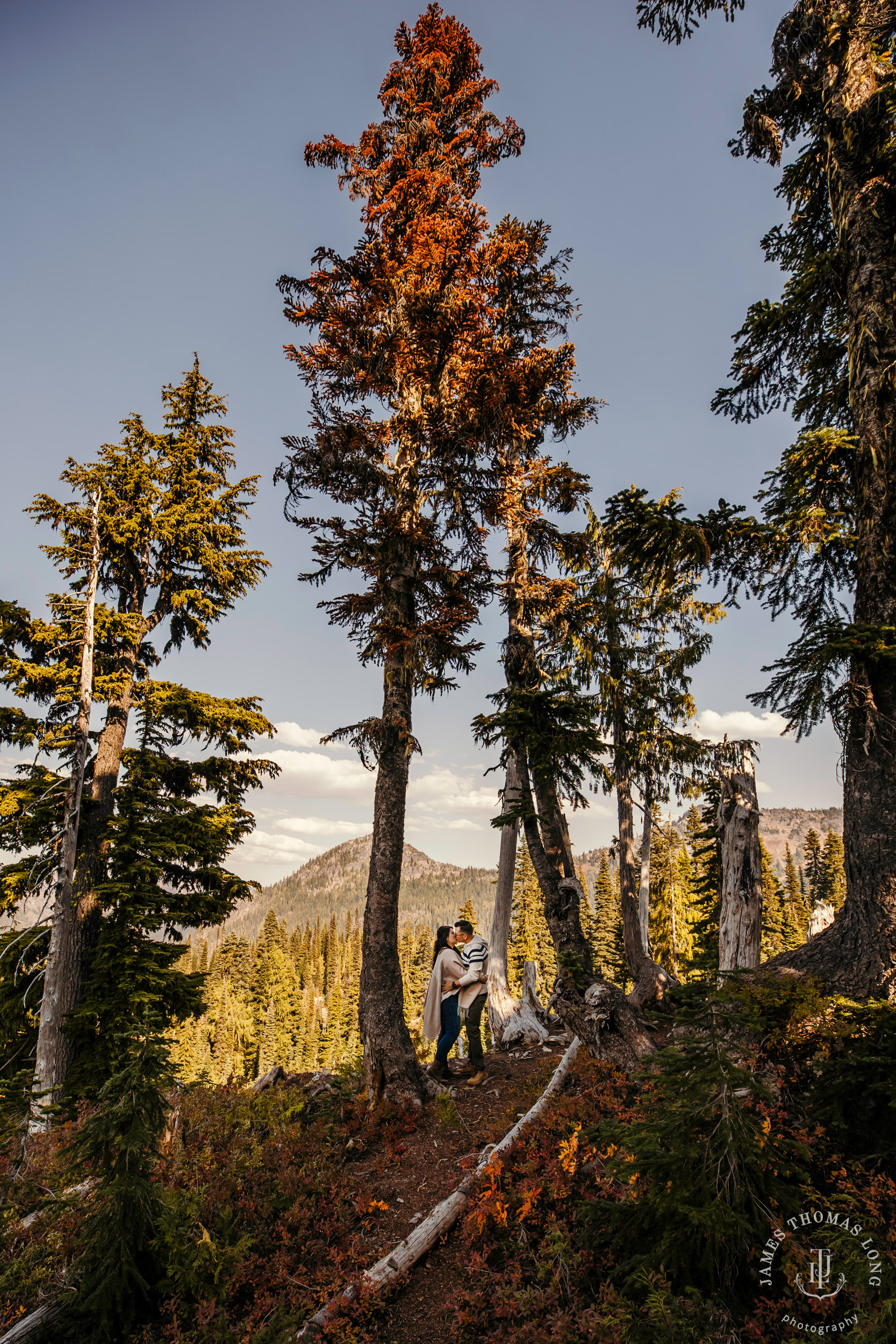 Mount Rainier adventure engagement by adventure wedding and elopement photographer James Thomas Long Photography