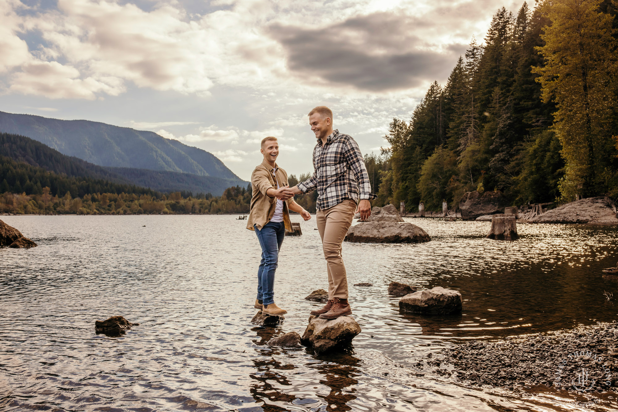 Snoqualmie North Bend adventure engagement session by Snoqualmie adventure wedding photographer James Thomas Long Photography