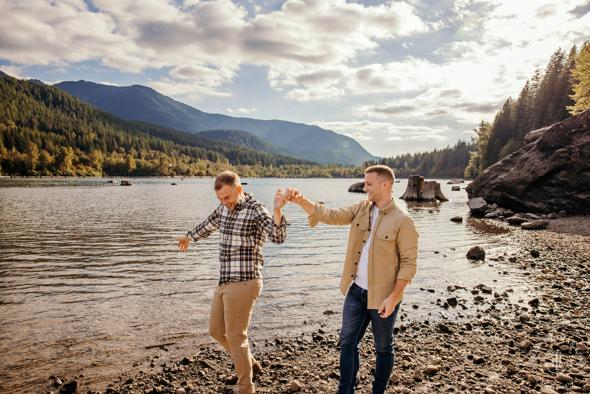 Snoqualmie North Bend adventure engagement session by Snoqualmie adventure wedding photographer James Thomas Long Photography