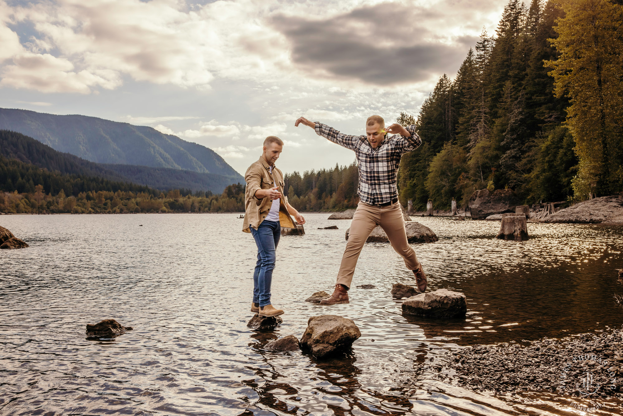 Snoqualmie North Bend adventure engagement session by Snoqualmie adventure wedding photographer James Thomas Long Photography