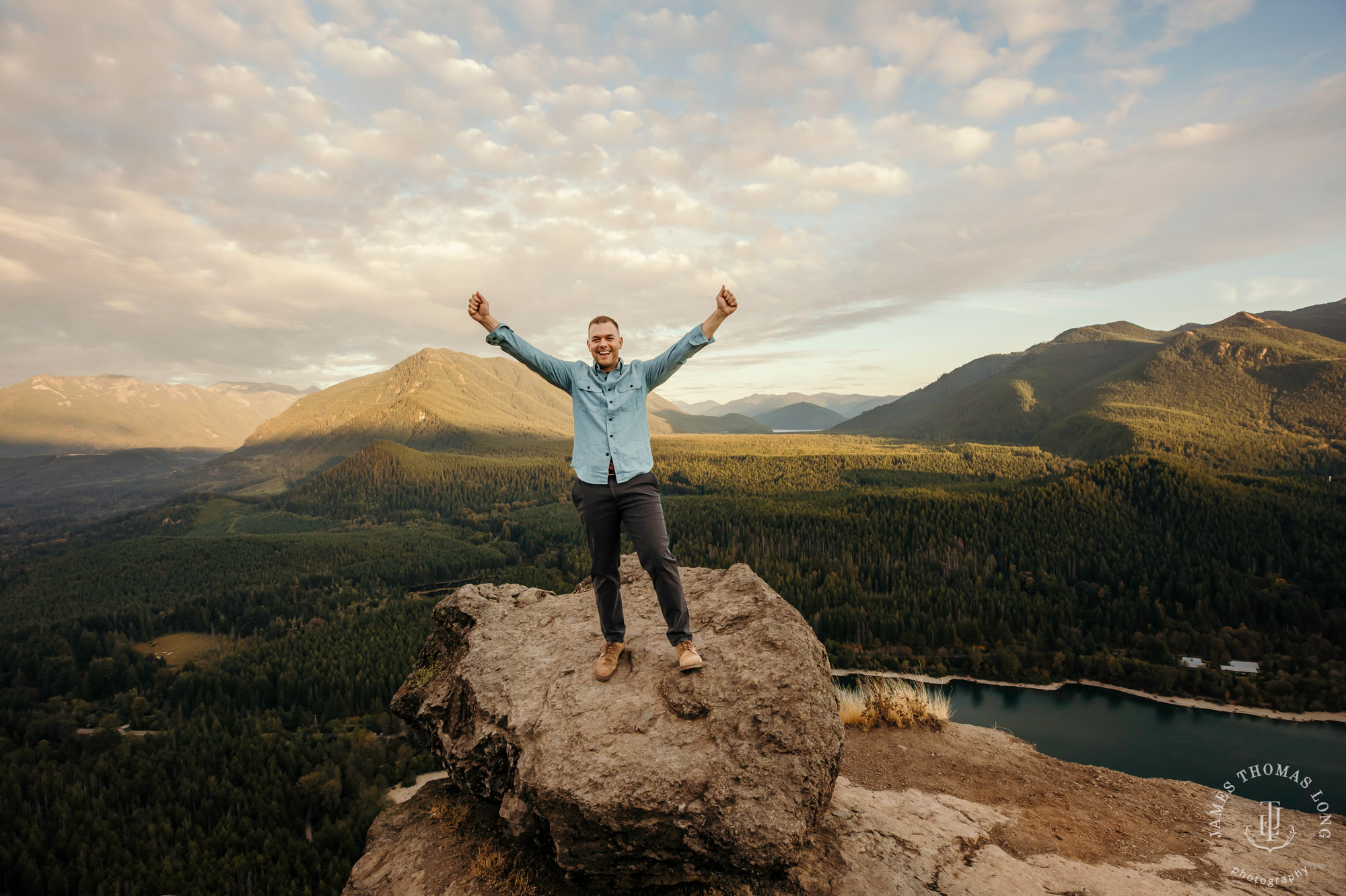 Snoqualmie North Bend adventure engagement session by Snoqualmie adventure wedding photographer James Thomas Long Photography