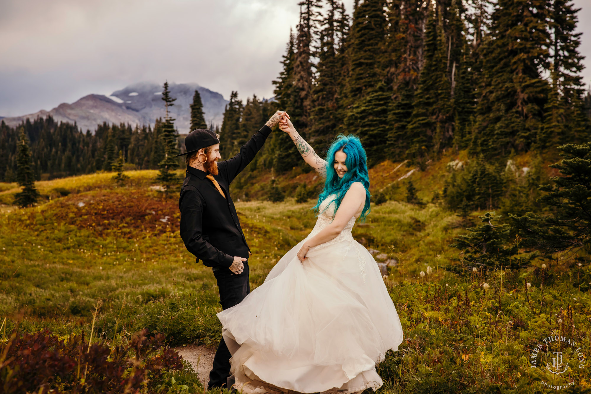 Mount Rainier post wedding session by Seattle wedding photographer James Thomas Long Photography