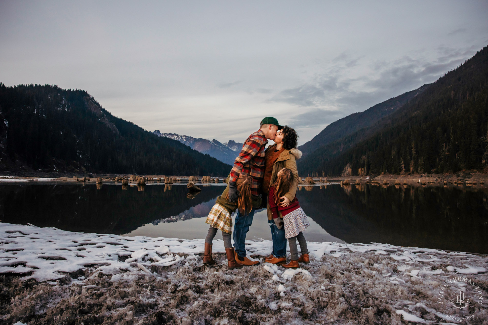Adventure family photography session in the Cascade Mountains by Snoqualmie adventure family photographer James Thomas Long Photography