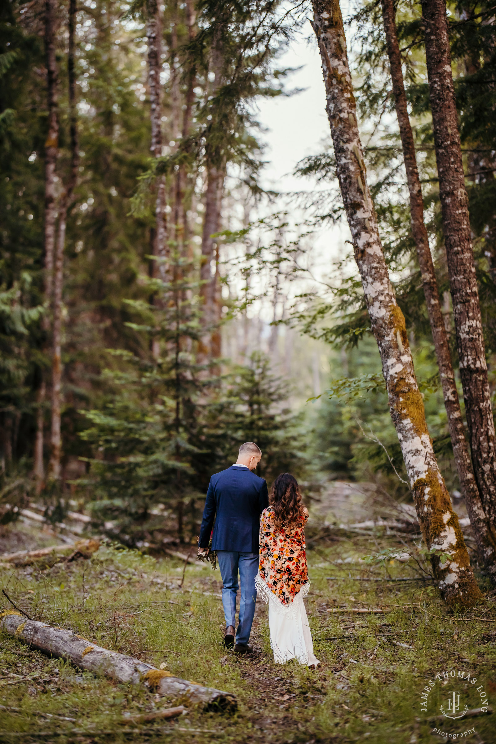 A-frame cabin elopement near Crystal Mountain Washington by Seattle elopement photographer James Thomas Long Photography