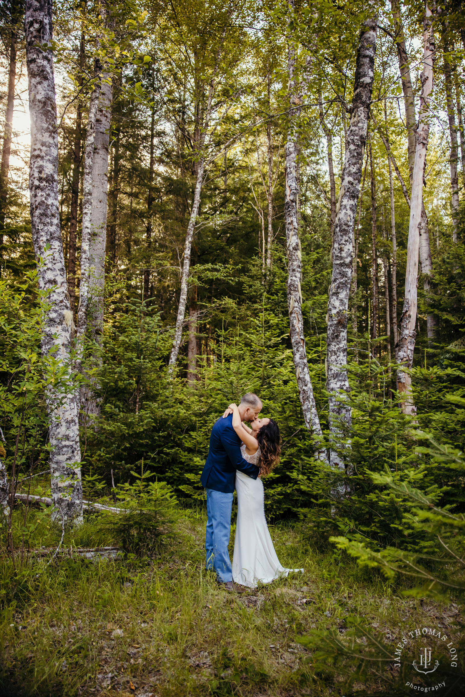 A-frame cabin elopement near Crystal Mountain Washington by Seattle elopement photographer James Thomas Long Photography