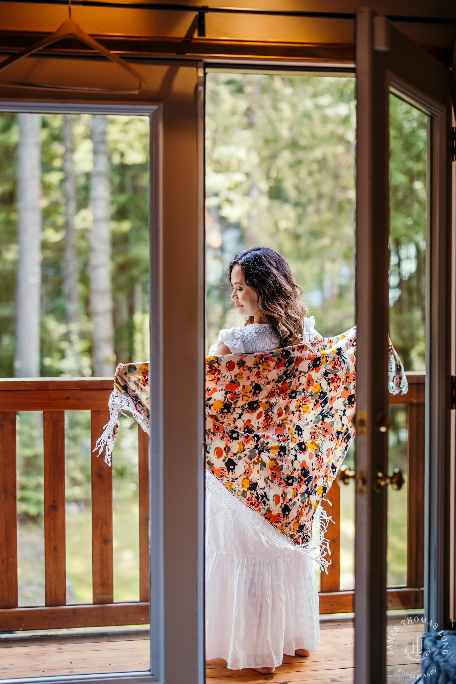 A-frame cabin elopement near Crystal Mountain Washington by Seattle elopement photographer James Thomas Long Photography