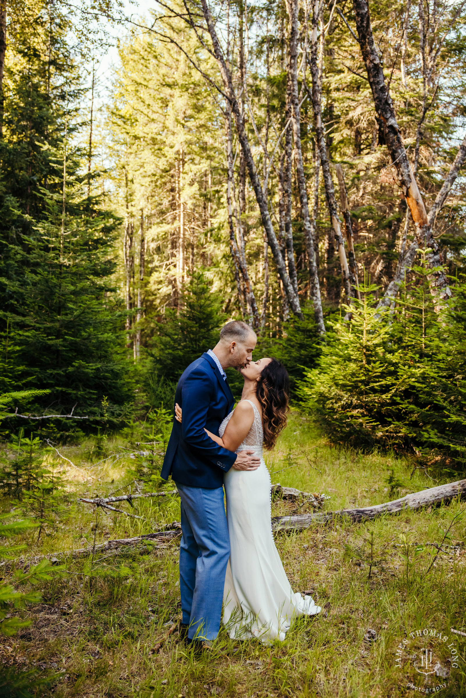 A-frame cabin elopement near Crystal Mountain Washington by Seattle elopement photographer James Thomas Long Photography