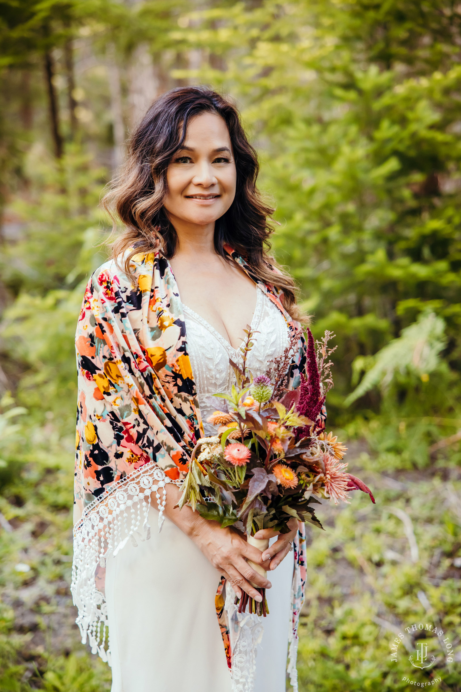 A-frame cabin elopement near Crystal Mountain Washington by Seattle elopement photographer James Thomas Long Photography