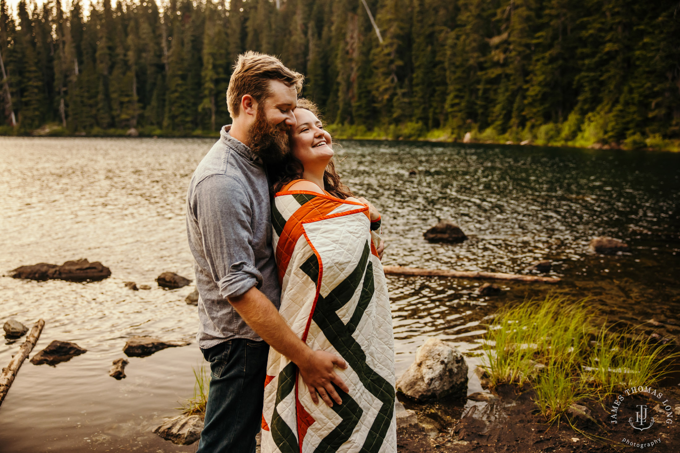 Snoqualmie Pass adventure engagement by Snoqualmie adventure elopement photographer James Thomas Long Photography