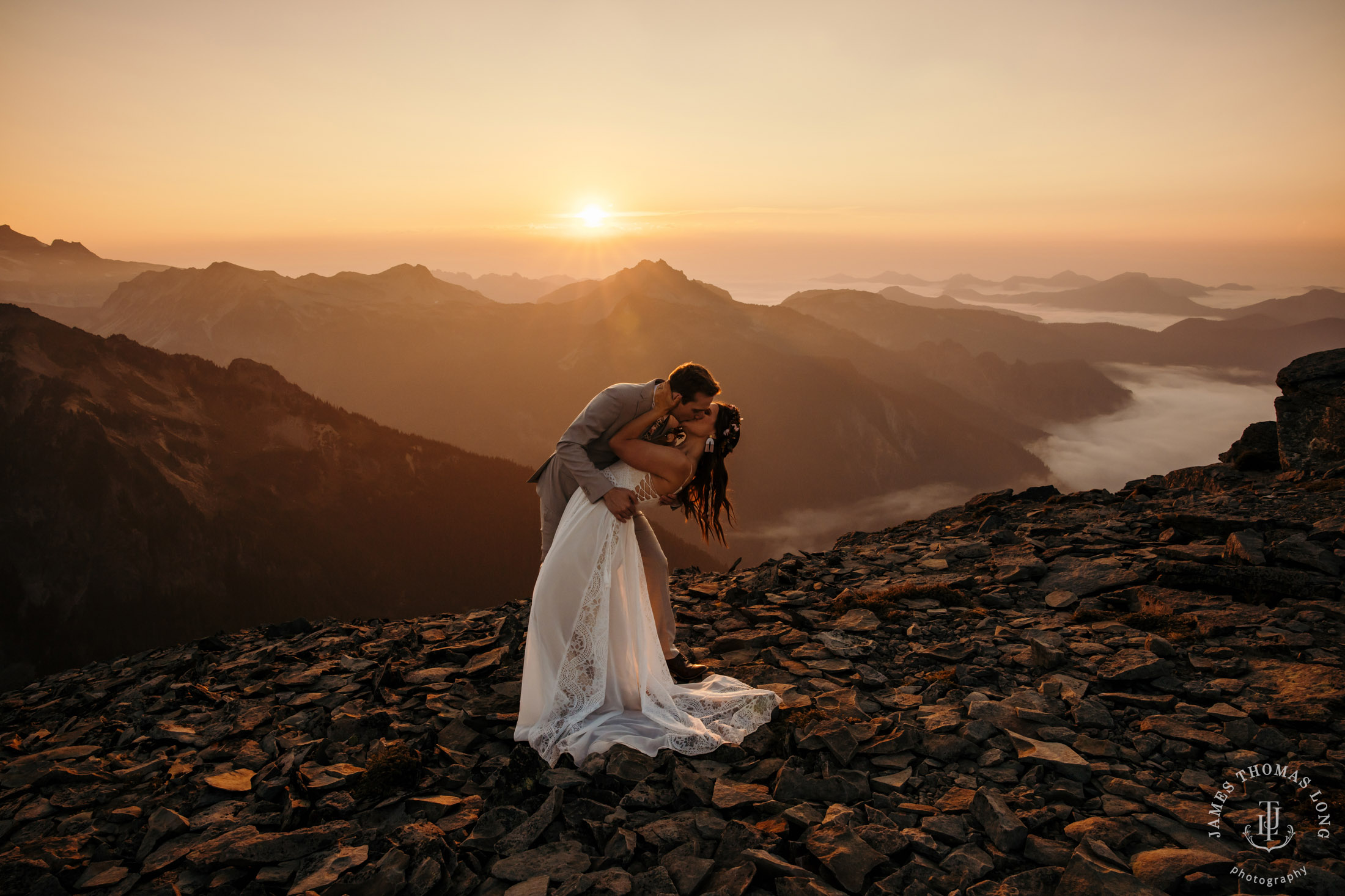 Adventure Elopement on Mount Rainier by Seattle adventure elopement photographer James Thomas Long Photography