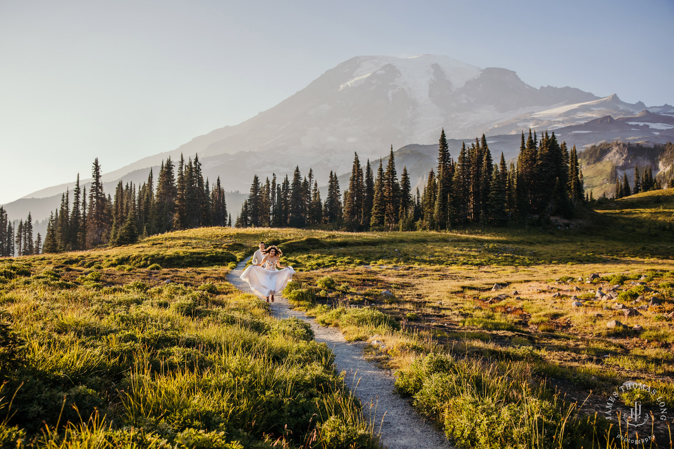 Mount Rainier adventure elopement by Seattle adventure elopement photographer James Thomas Long Photography