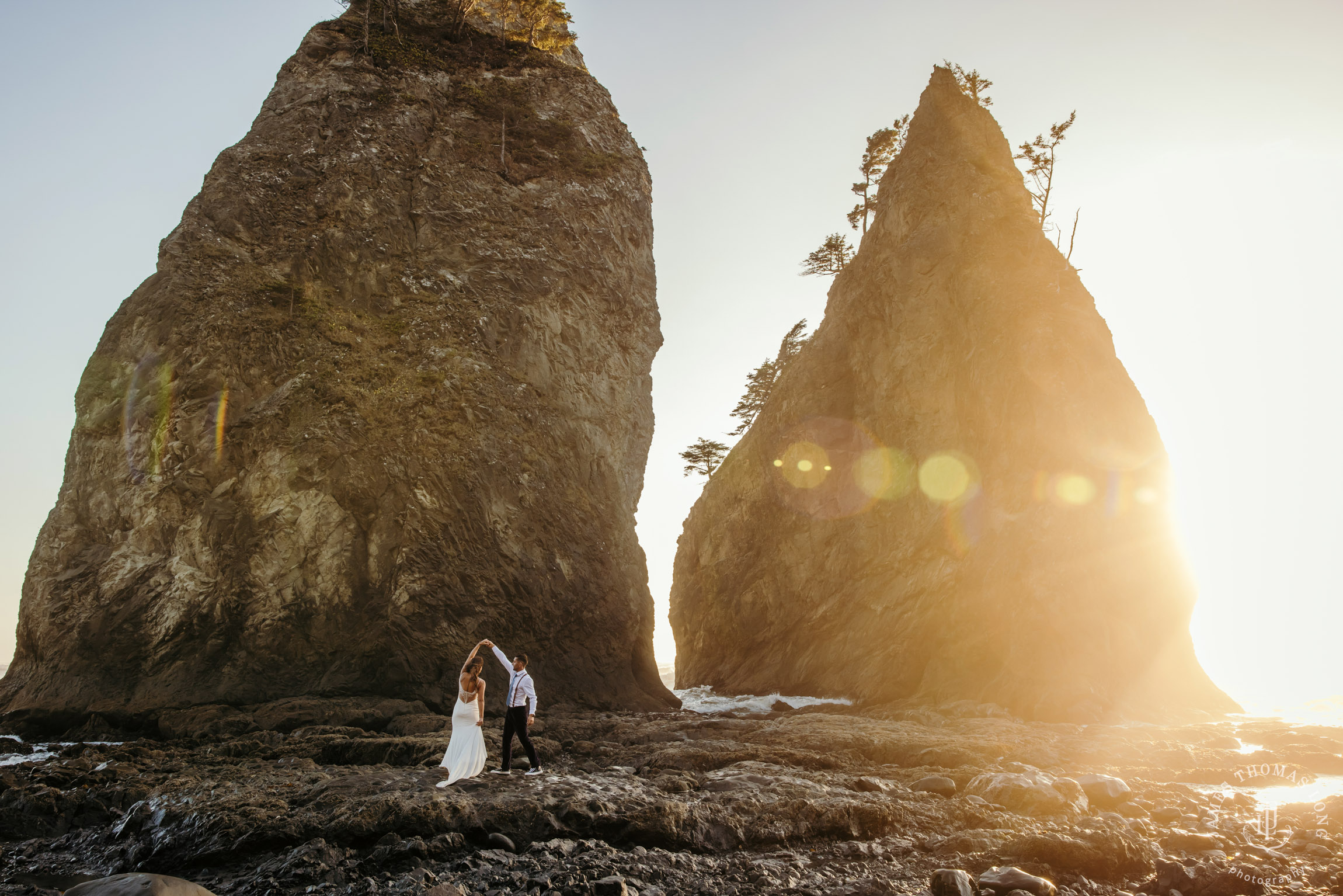 Washington Coast and Hoh Rainforest adventure elopement by Seattle adventure elopement photographer James Thomas Long Photography