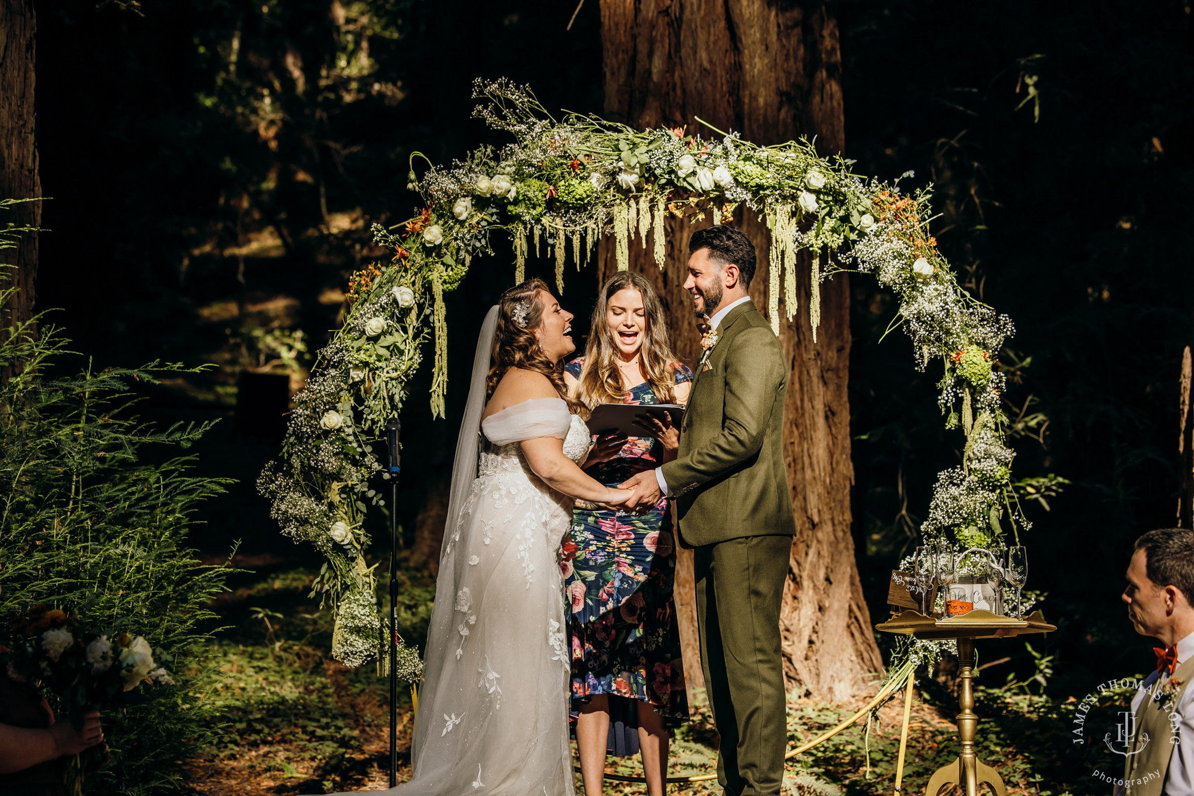 Destination wedding in the Santa Cruz Mountain Redwoods by Seattle destination wedding photographer James Thomas Long Photography