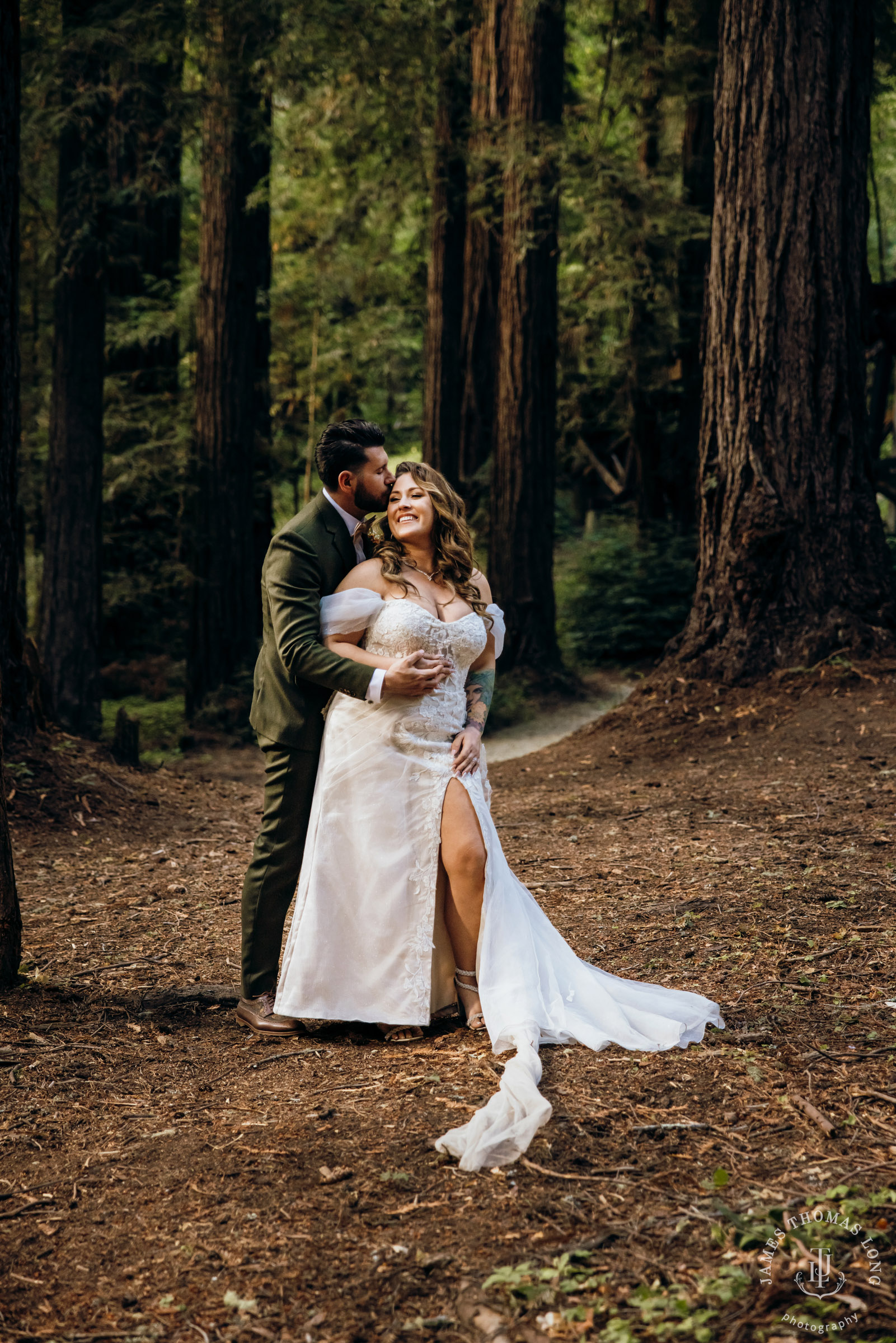 Destination wedding in the Santa Cruz Mountain Redwoods by Seattle destination wedding photographer James Thomas Long Photography
