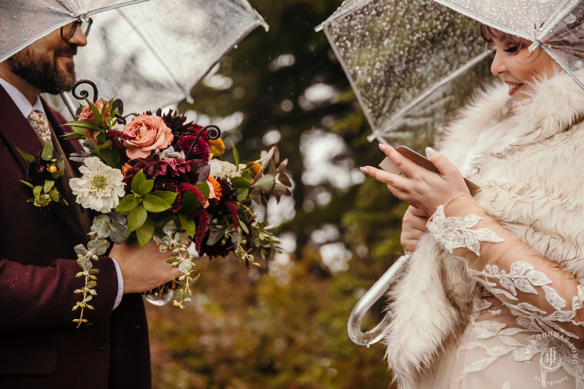 North Cascades adventure elopement in the rain by Seattle adventure elopement photographer James Thomas Long Photography