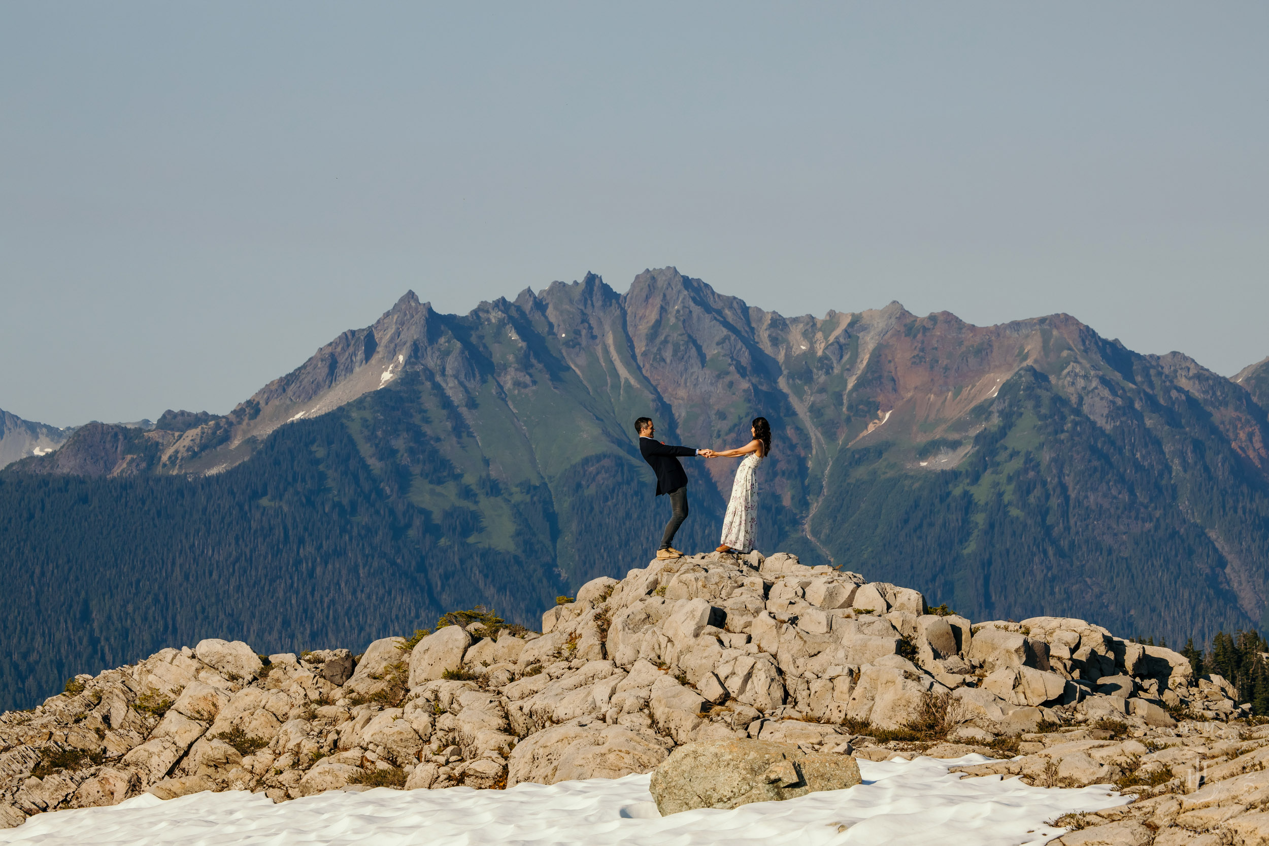 Mt Baker North Cascades adventure engagement by Seattle adventure elopement photographer James Thomas Long Photography